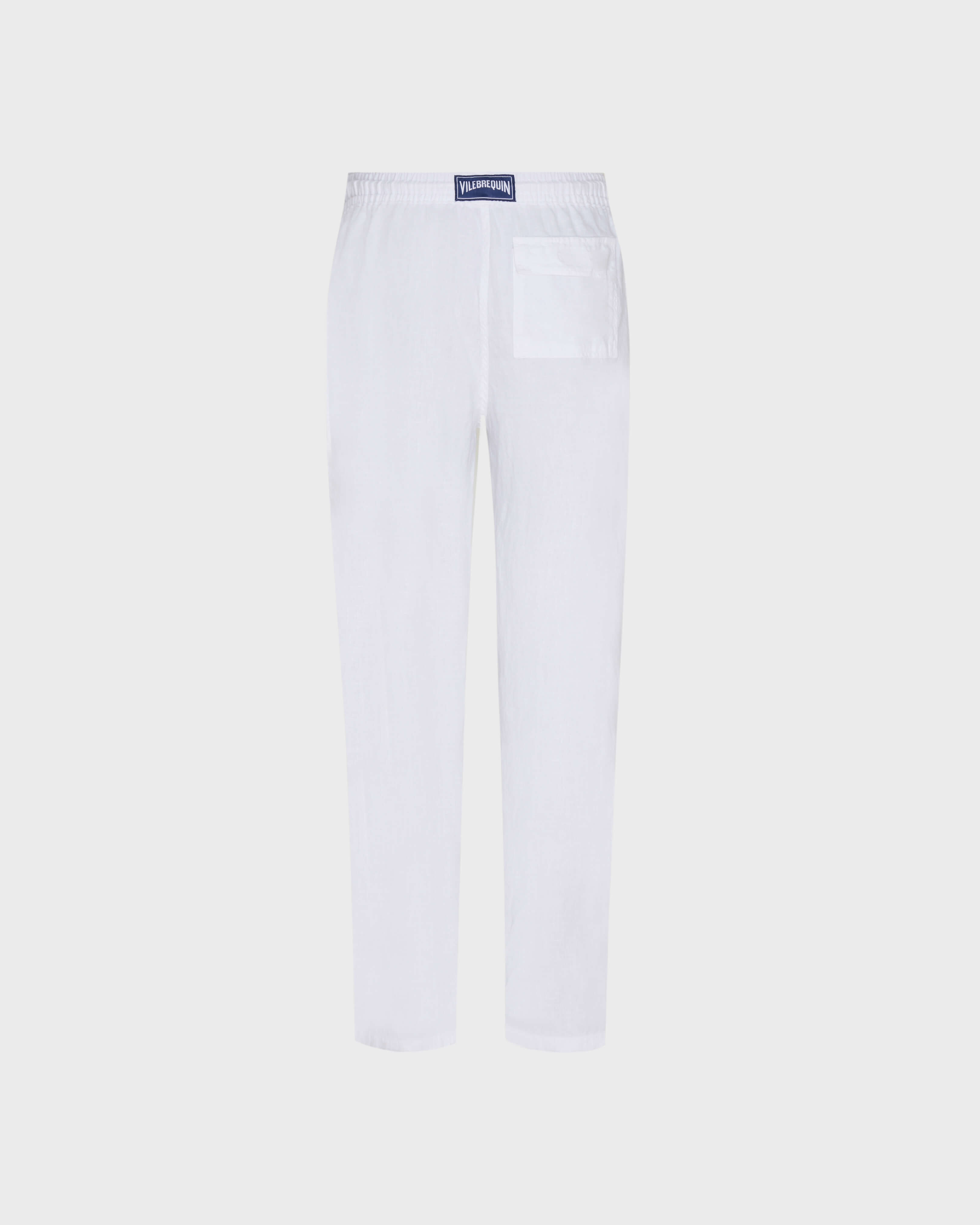 Pantalón de color liso para hombre BLANCO back view