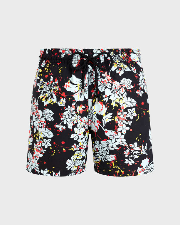 Vilebrequin - Men Swim Shorts Flower Splash - Vbq X Palm Angels - Swimwear - Moorea - Black - Size S