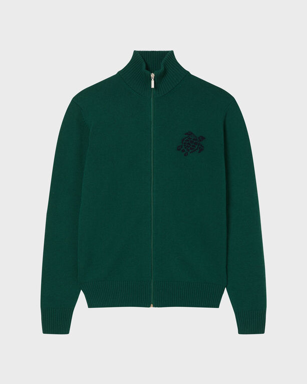 Vilebrequin - Men Full Zip Wool And Cashmere Sweater Turtle - Pullover - Petrus - Green - Size L