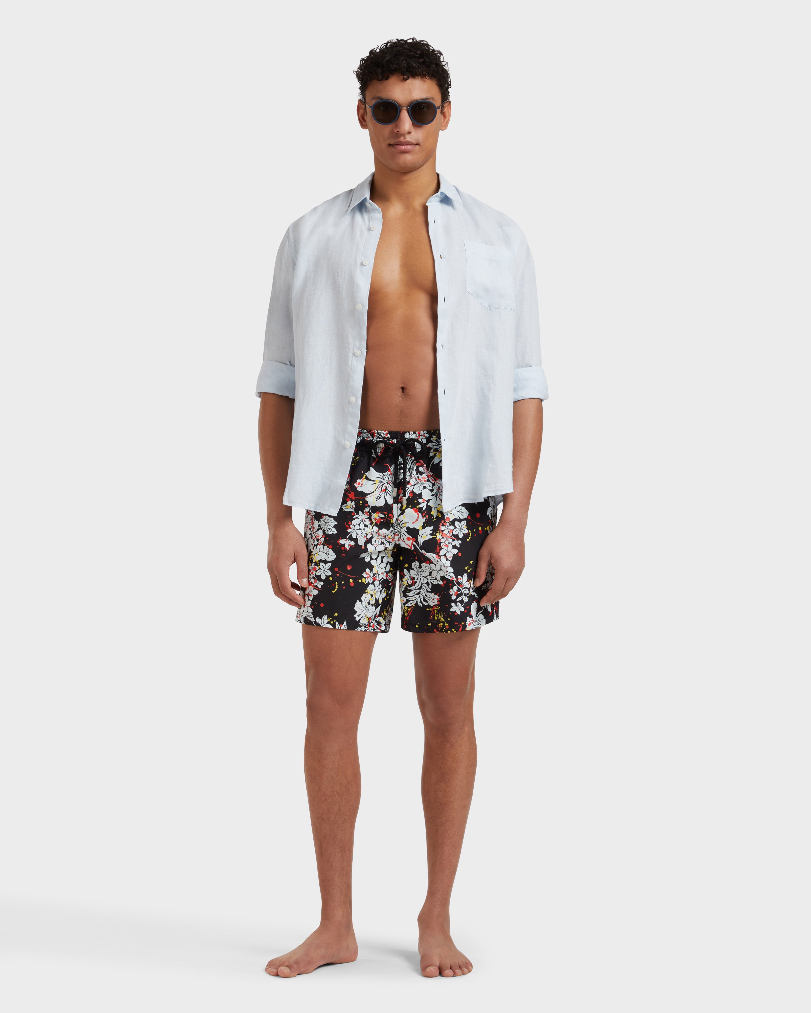 Men Swim Shorts Flower Splash - VBQ x Palm Angels BLACK supp1 view