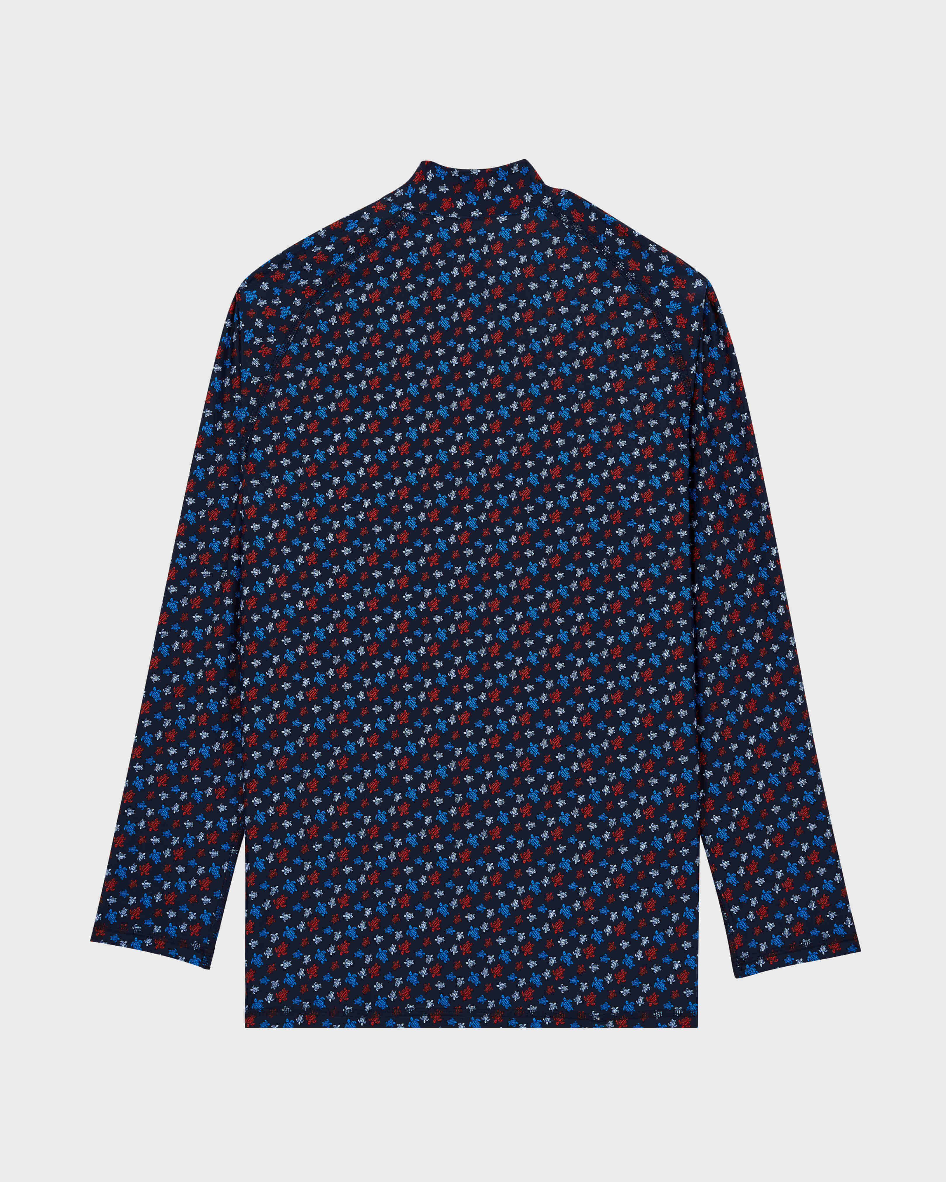 Langärmeliger Micro Ronde des Tortues Rashguard mit Reißverschluss für Herren MARINEBLAU back view