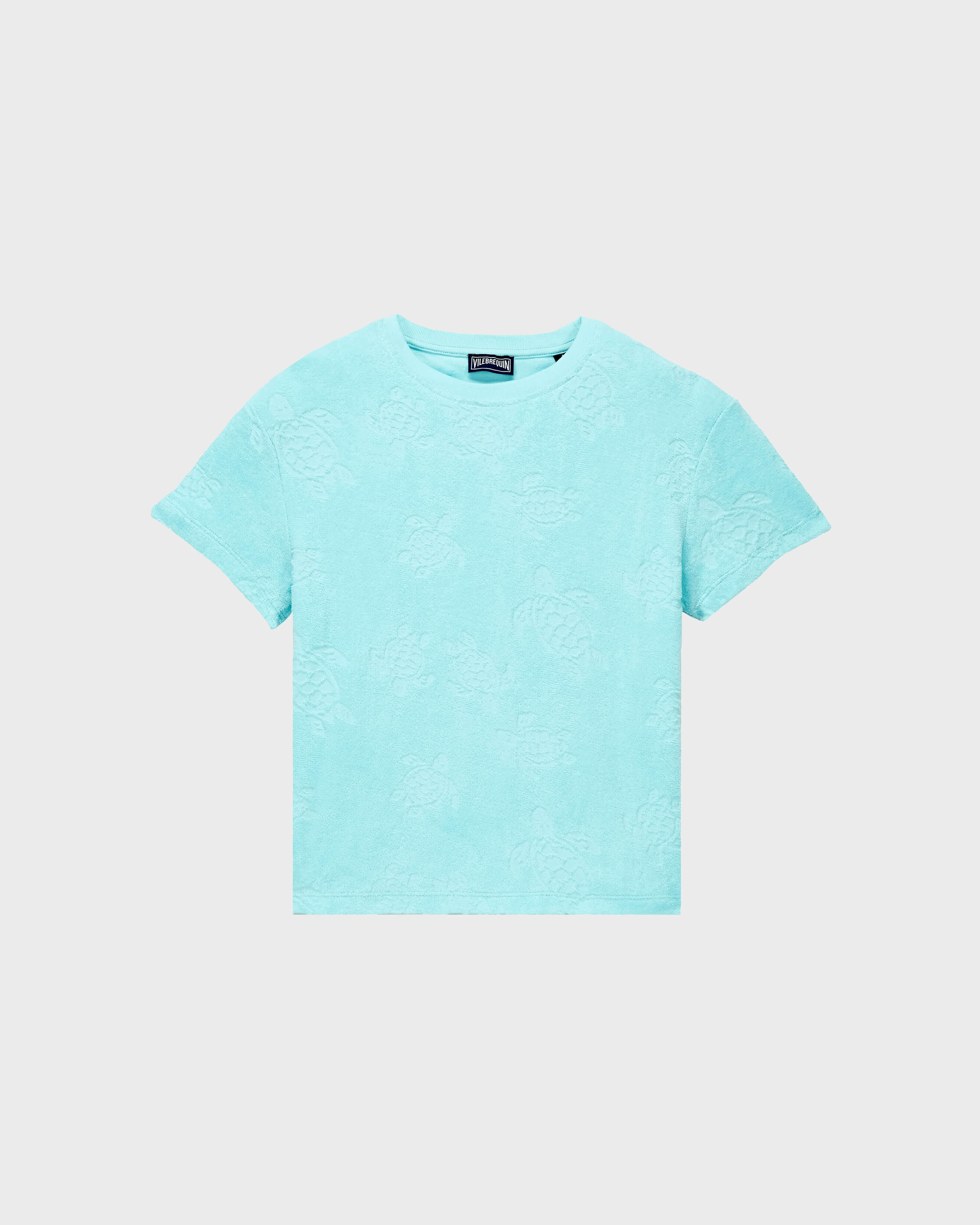 Rondes des Tortues T-Shirt mit Rundhalsausschnitt aus Frottee für Kinder THALASSA front view