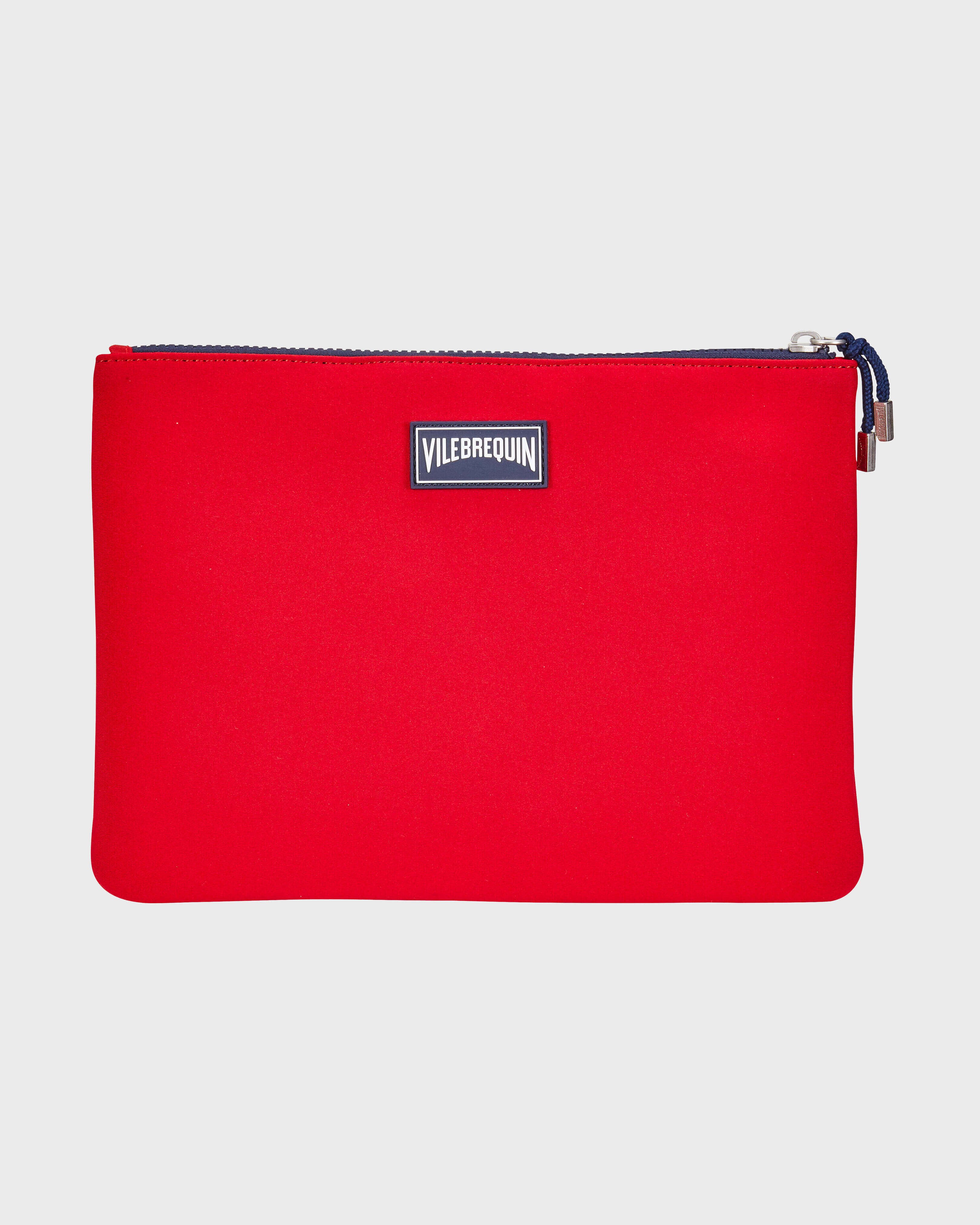 Zipped Turtle Beach Pouch Neoprene POPPY RED back view