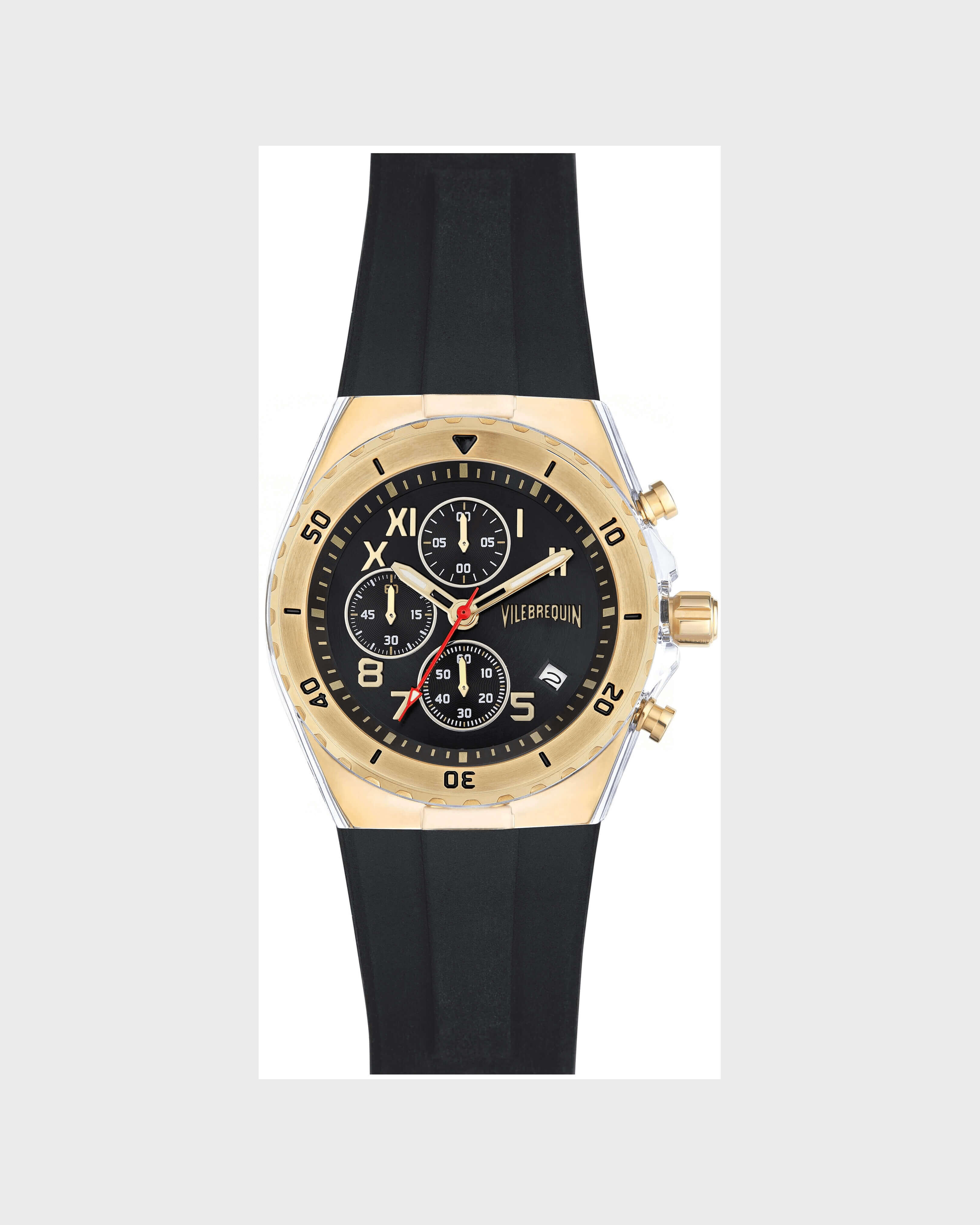 Reloj cronógrafo dorado de Vilebrequin NEGRO front view