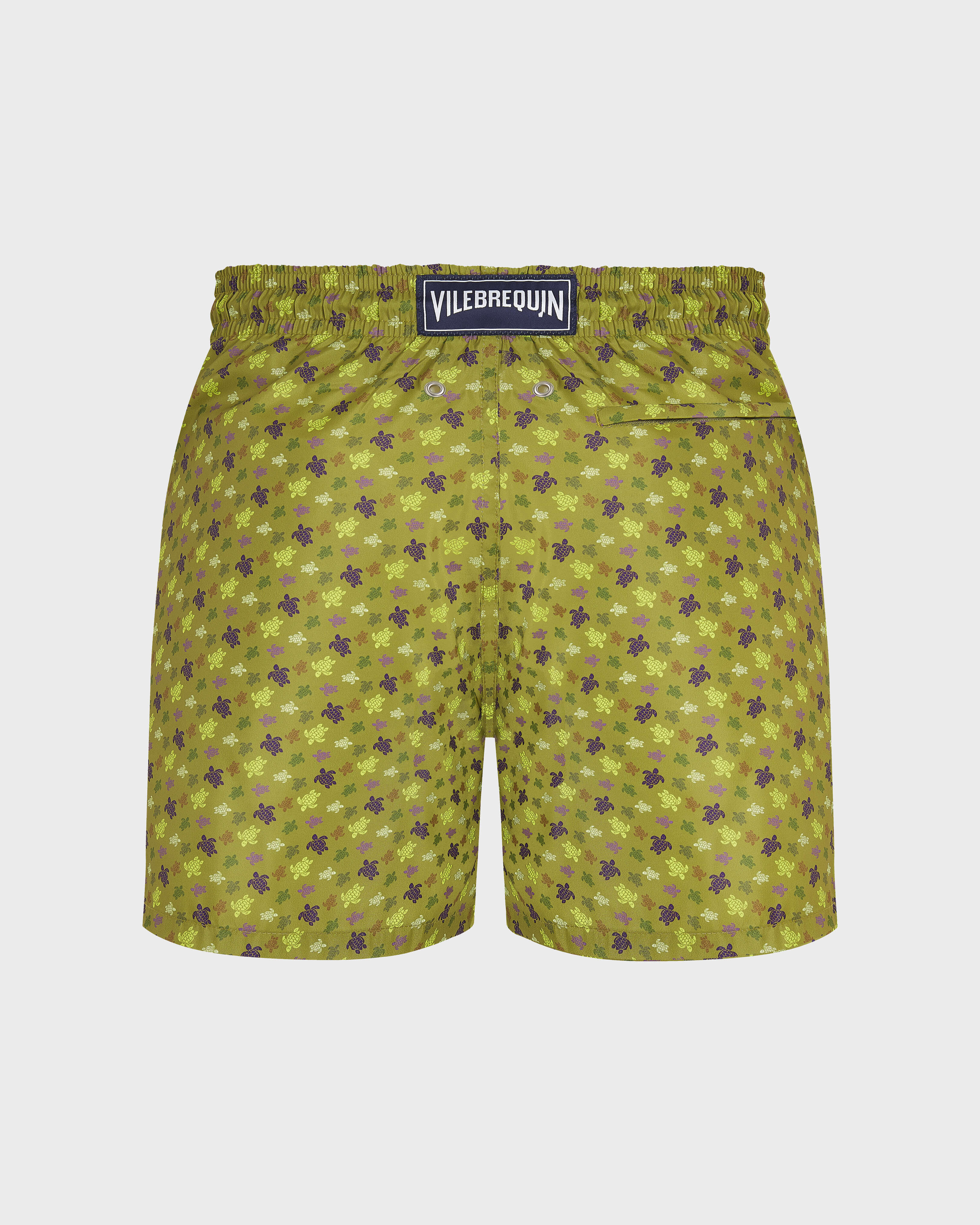 Men Ultra-light and packable Swim Shorts Micro Ronde des Tortues WORMWOOD back view