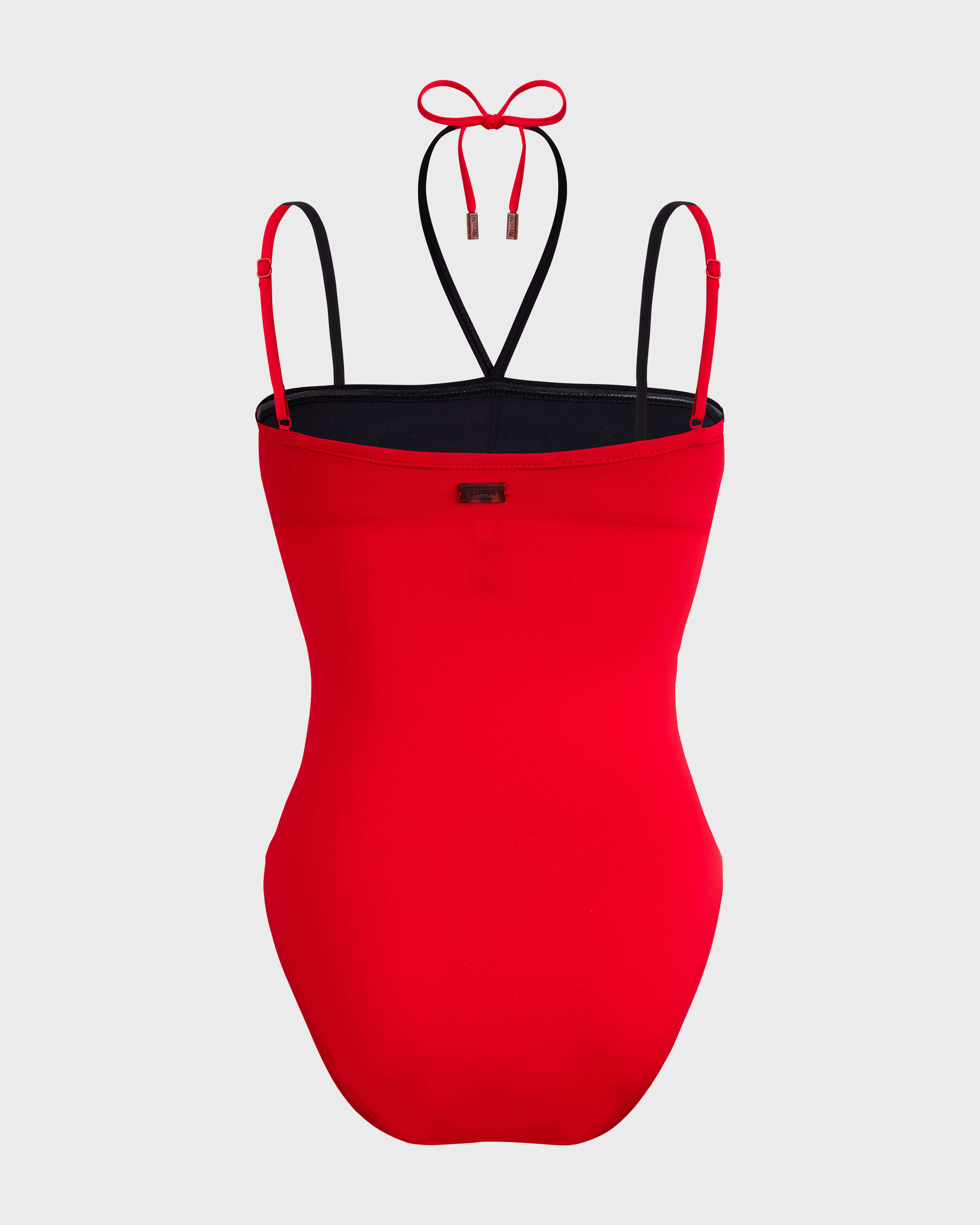Women Bicolore One-piece Swimsuit To tie BLACK back view