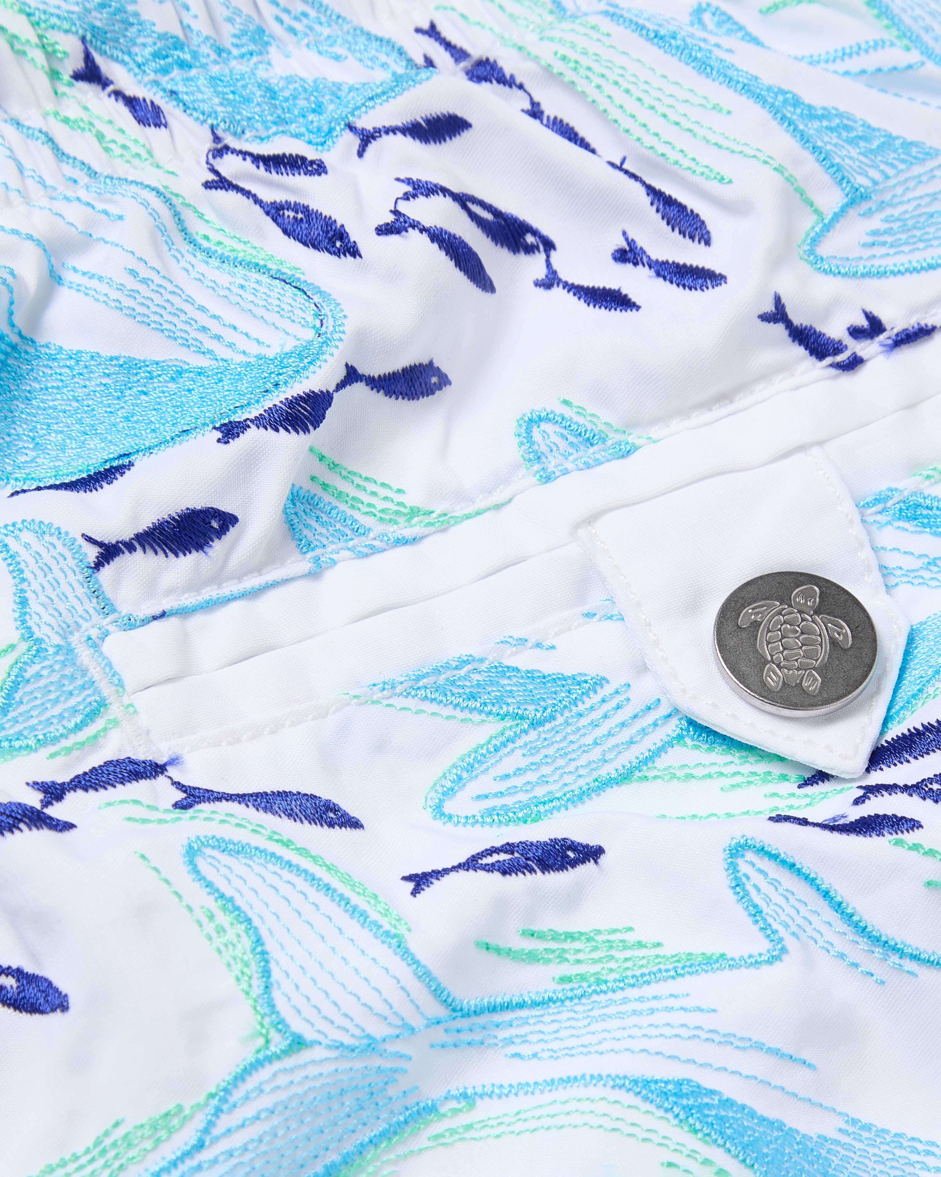 Bañador con bordado Whales Offset para hombre - Edición limitada BLANCO supp1 view
