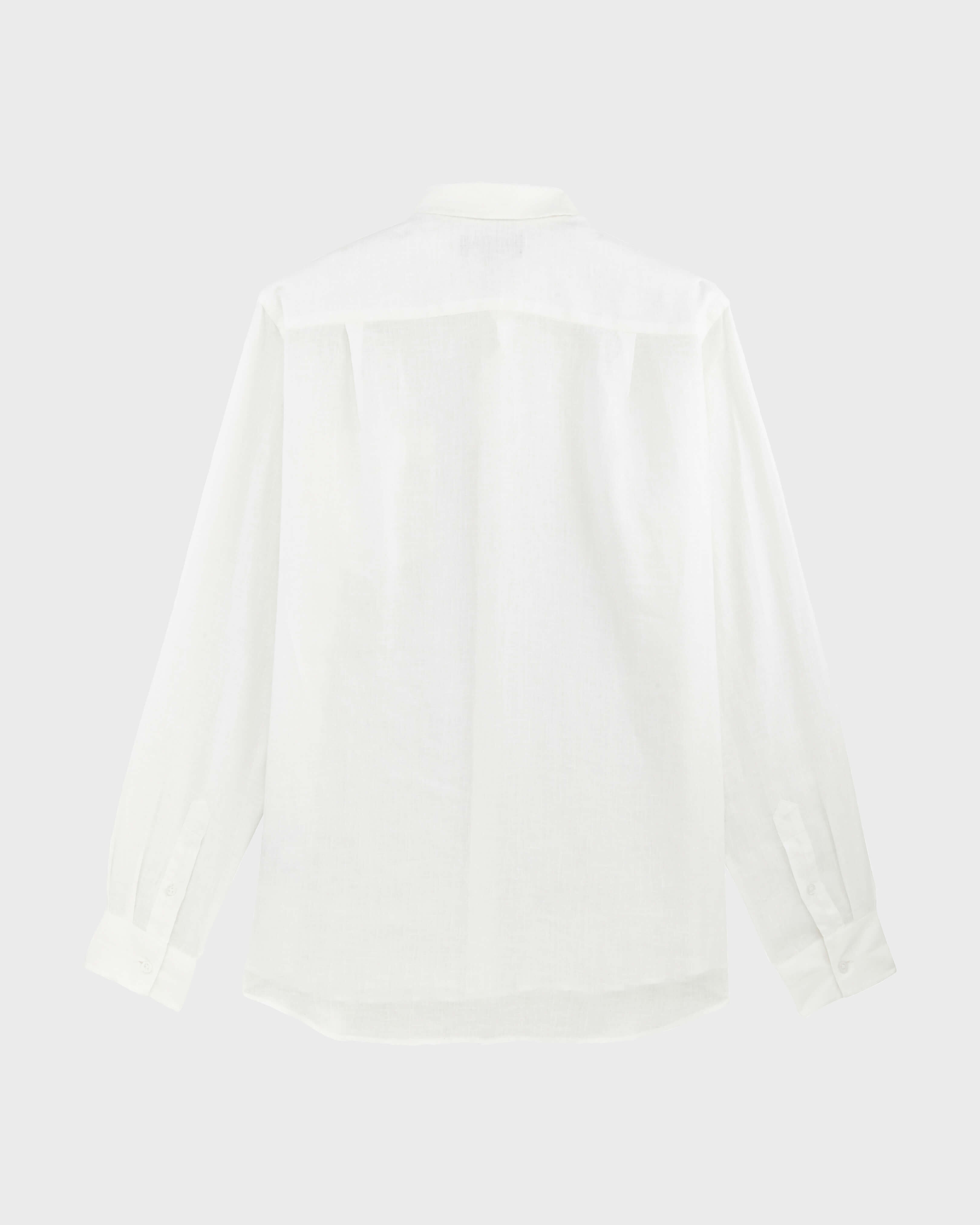 Camisa de lino lisa para hombre BLANCO back view