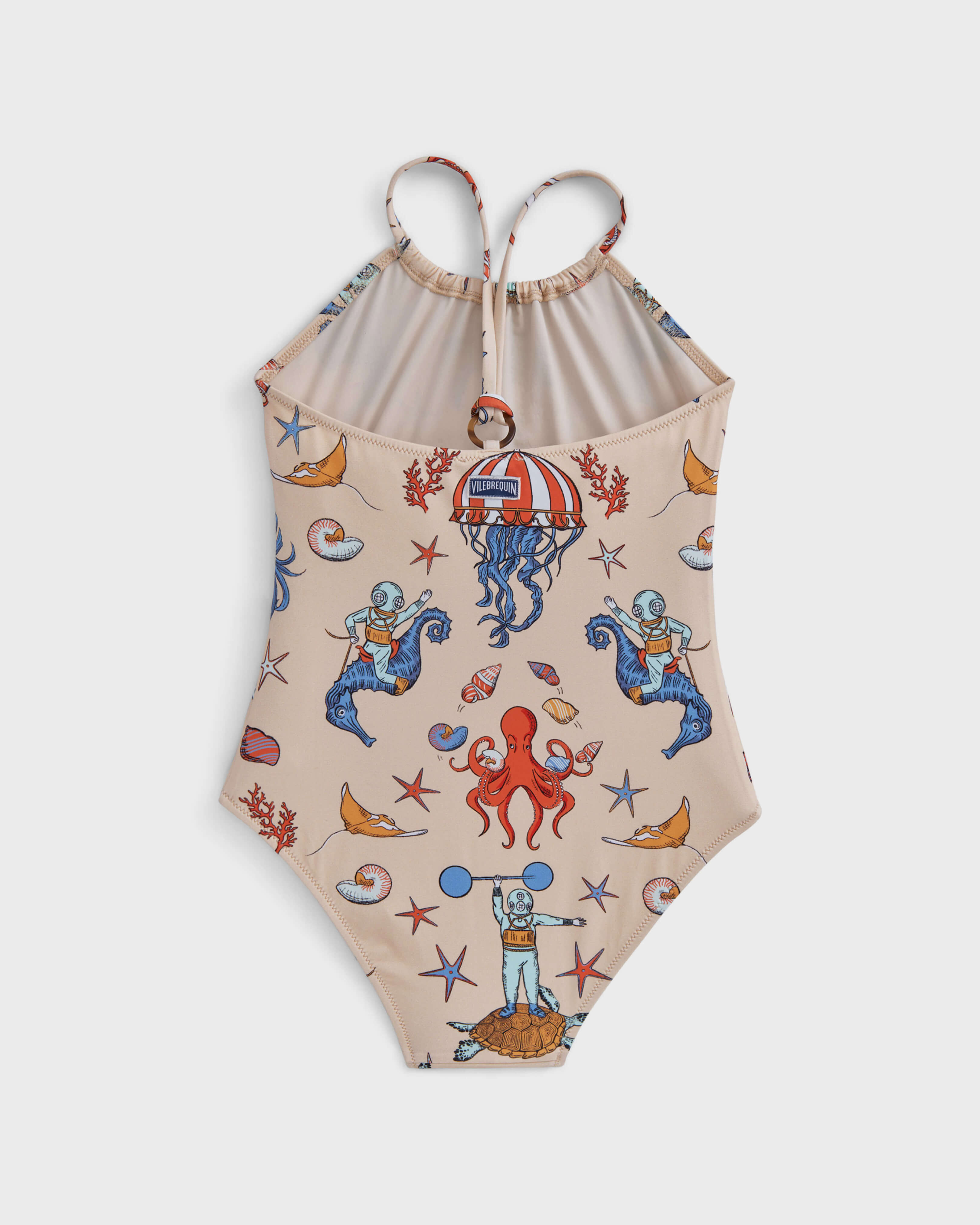 Girls One-piece Swimsuit Aqua Circus - Vilebrequin for St.Regis Longboat Key PINK CHAMPAGNE back view