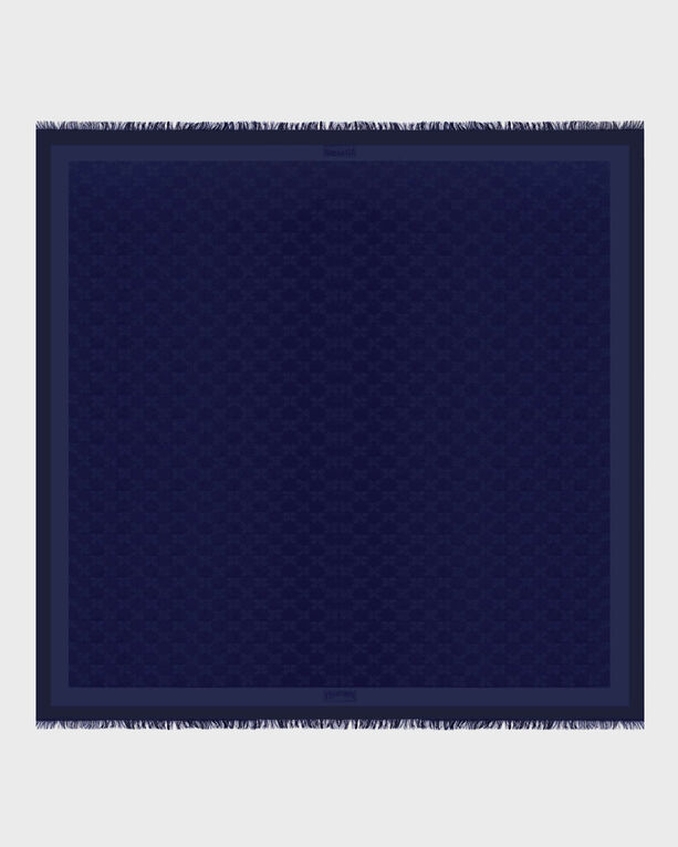 Vilebrequin - Wool And Silk Scarf Turtle Monogram - Scarves - Sublime - Blue - Size OSFA