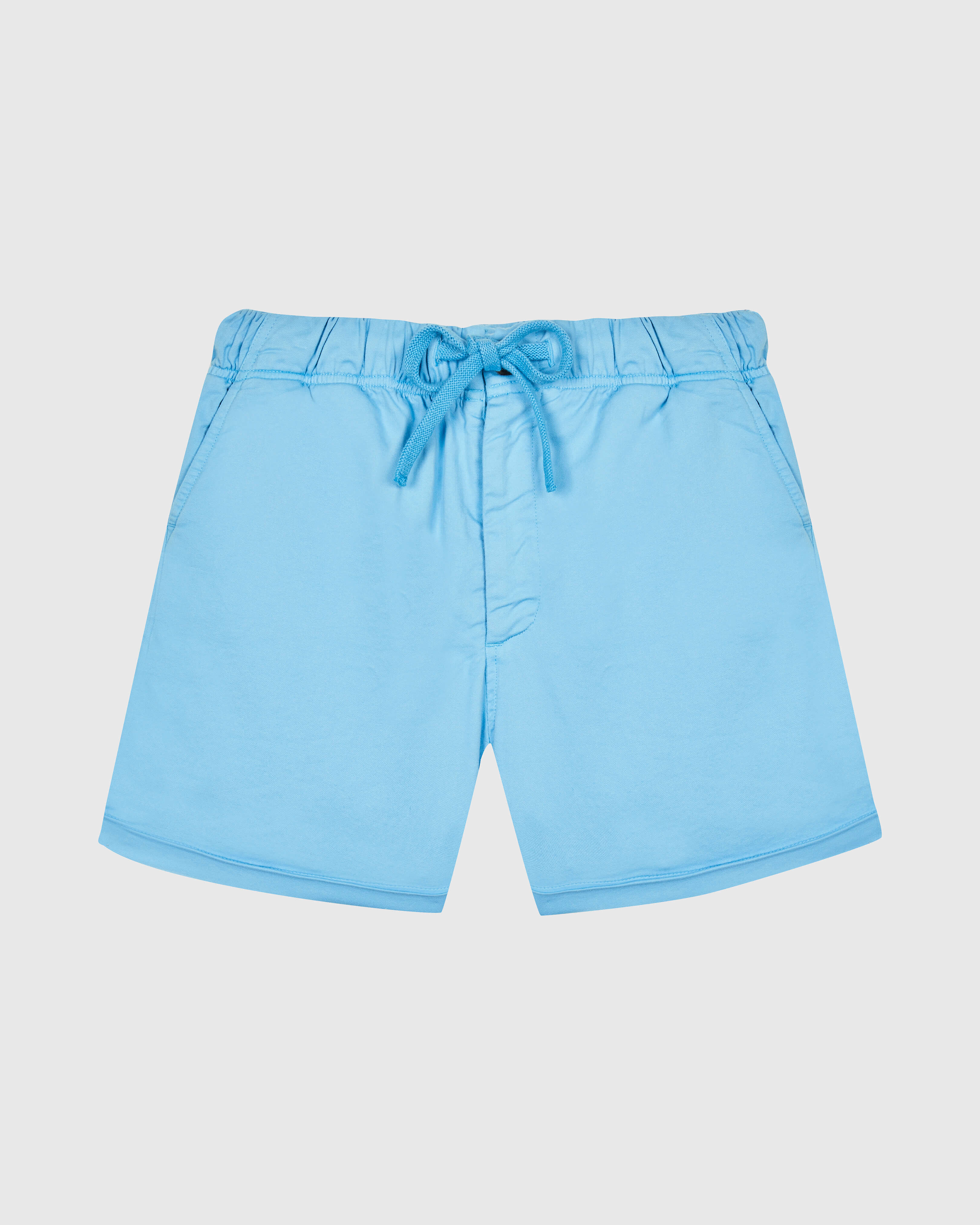 Boys Cotton Bermuda Shorts Solid BLUE TOPAZ front view
