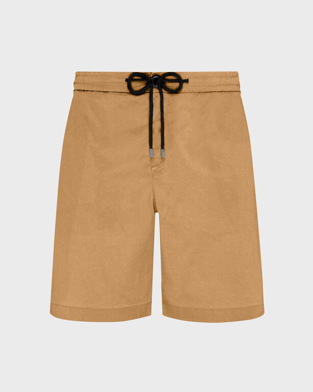 Vilebrequin - Men Tencel And Cotton Bermuda Shorts Satin - Bermuda - Levant - Brown - Size 33