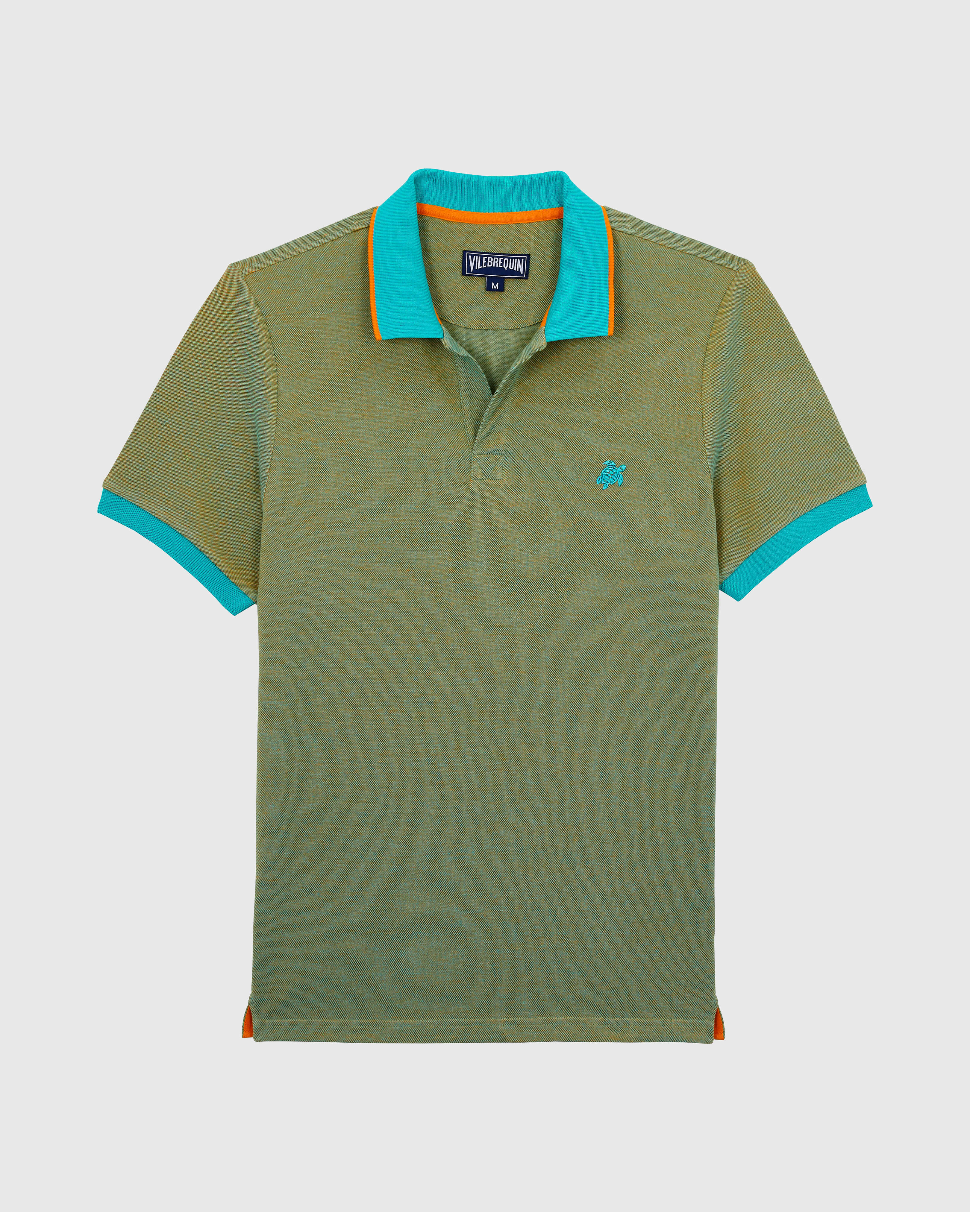 Men Cotton Polo Shirt Solid VITAMIN front view