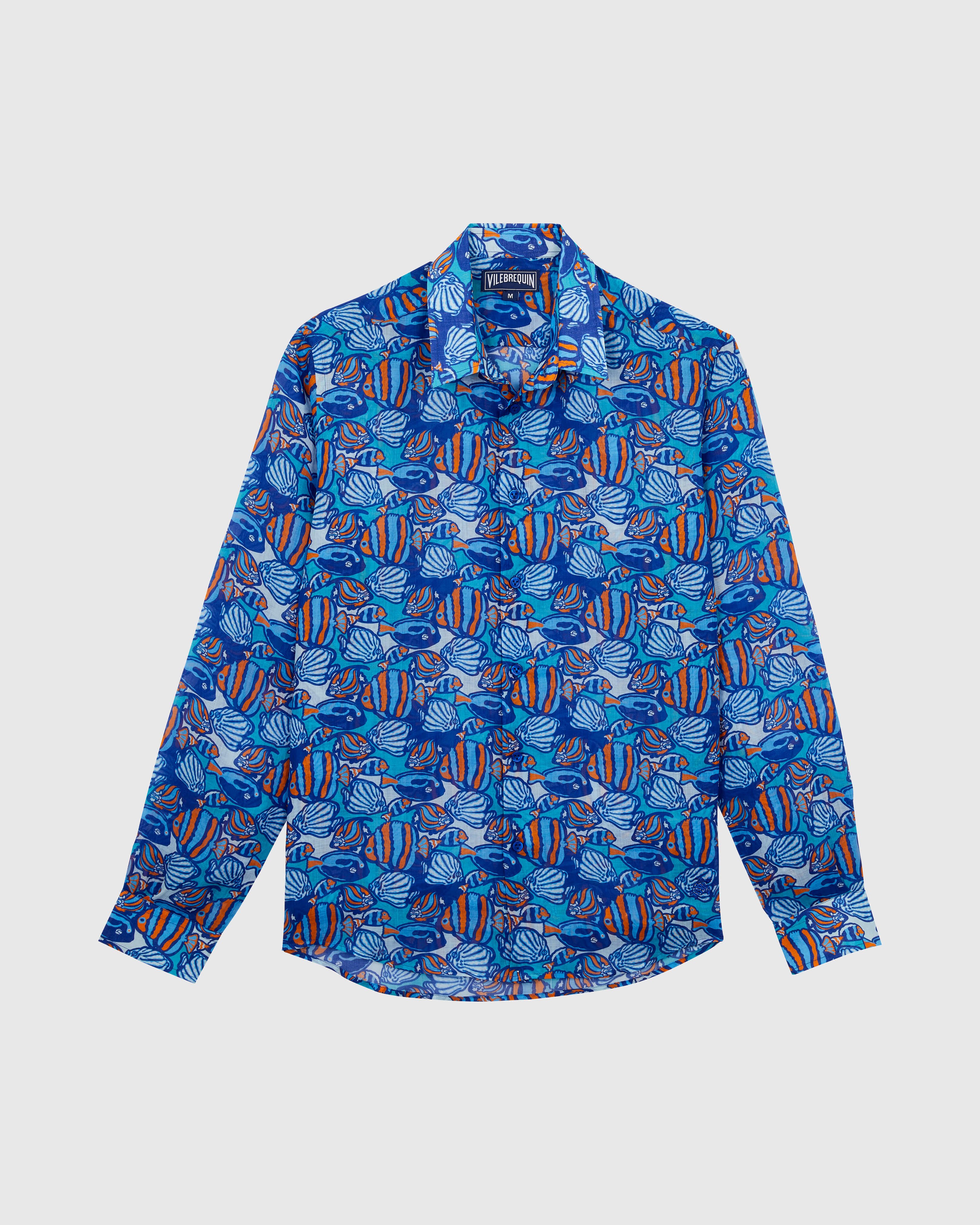 Men Ramie Shirt Fishy Vibes MARRAKECH front view