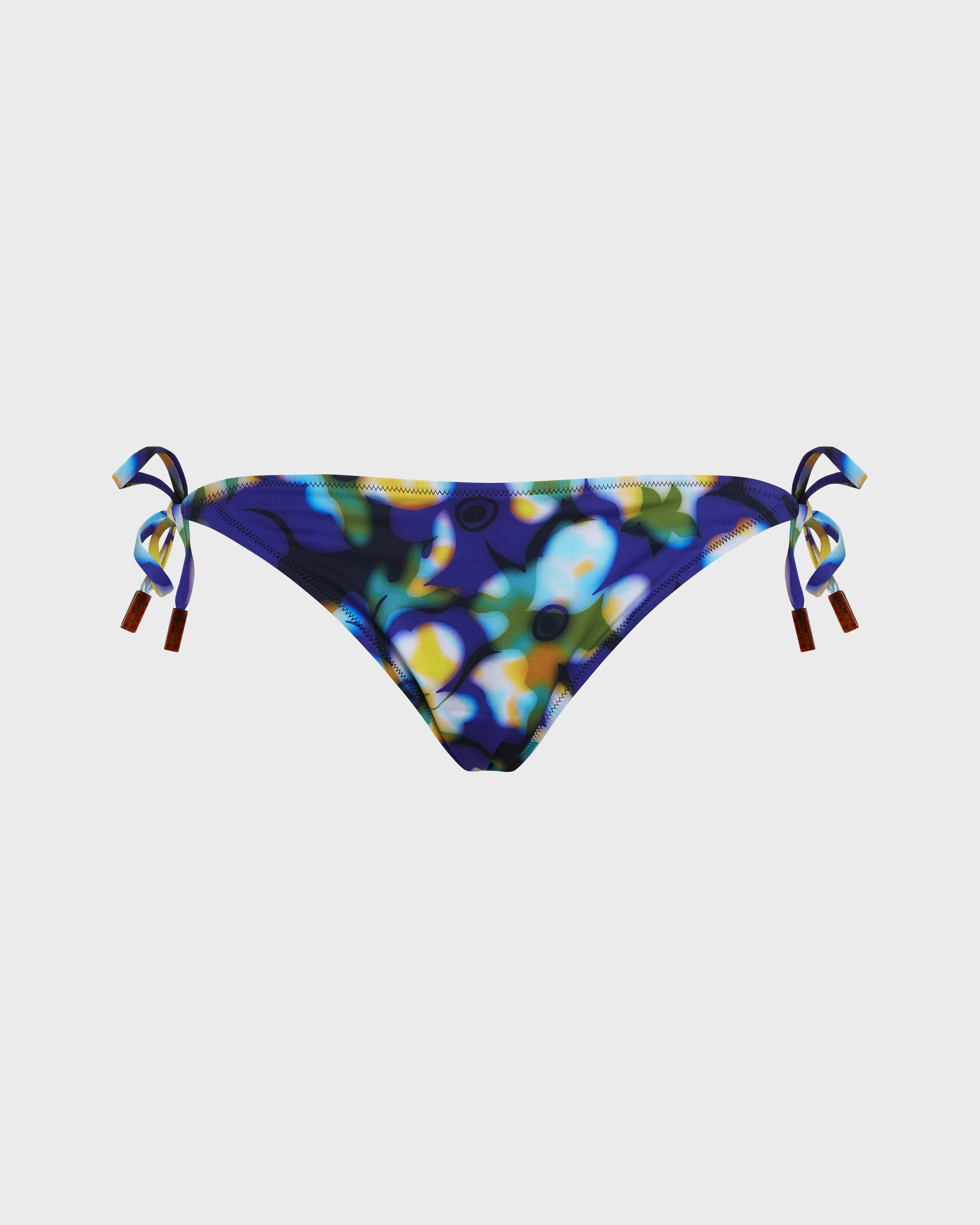 Bas de maillot de bain à nouer femme Frangipanier Trouble BLEU MARINE front view