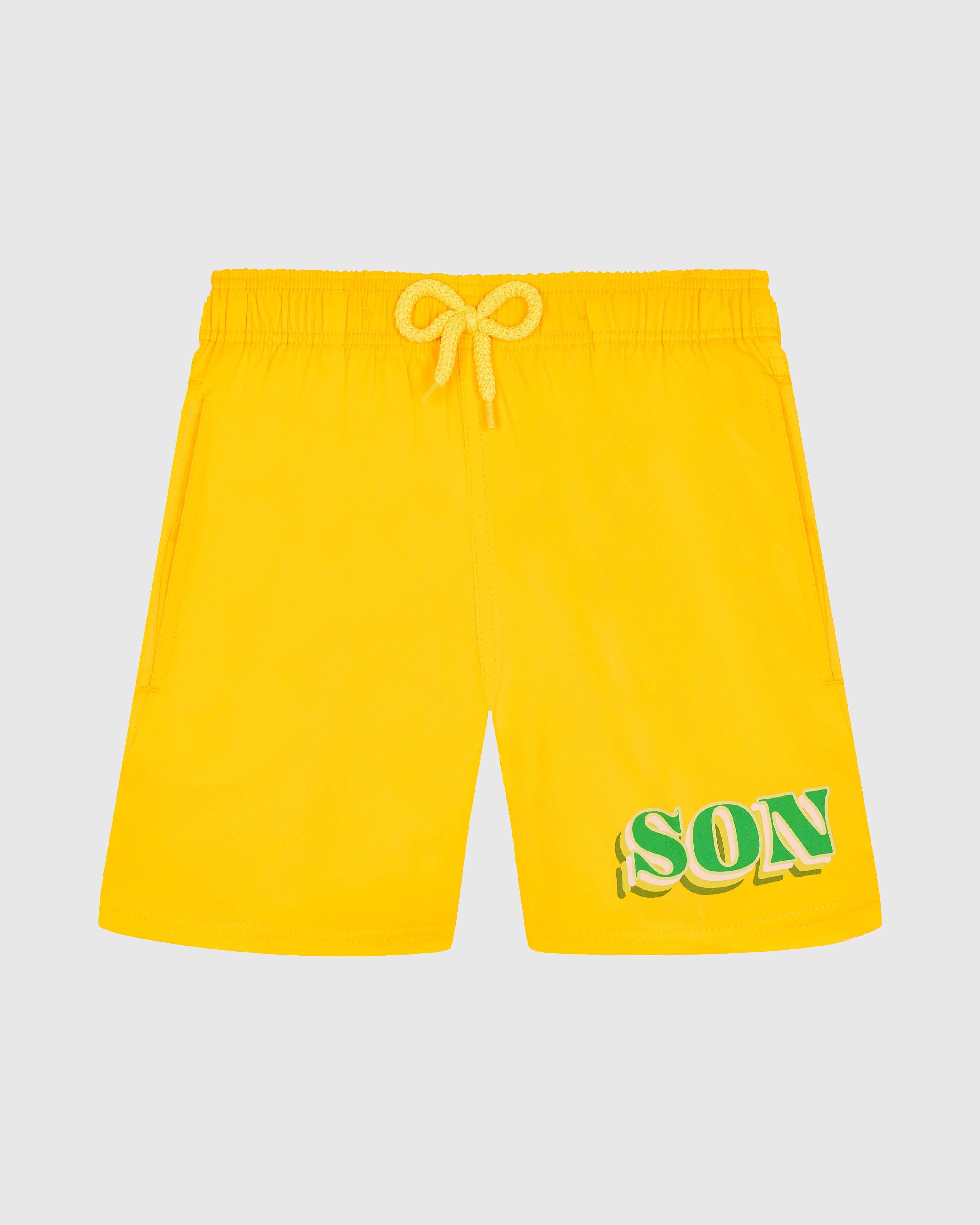 Boys Stretch Swim Shorts Dad and Son SUN front view