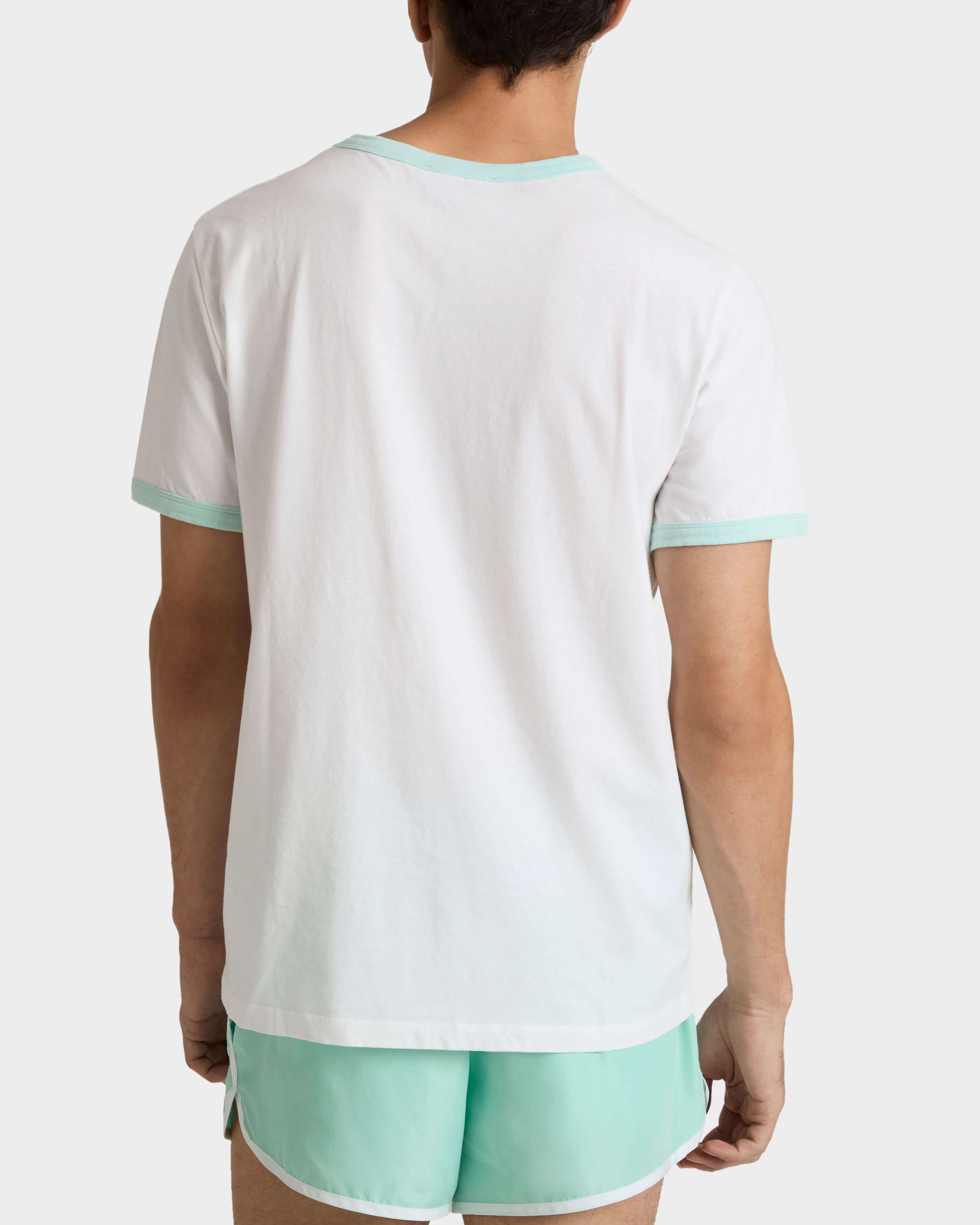 Men Cotton Light Jersey T-shirt Bicolor Logo BLUE NOTE backworn view