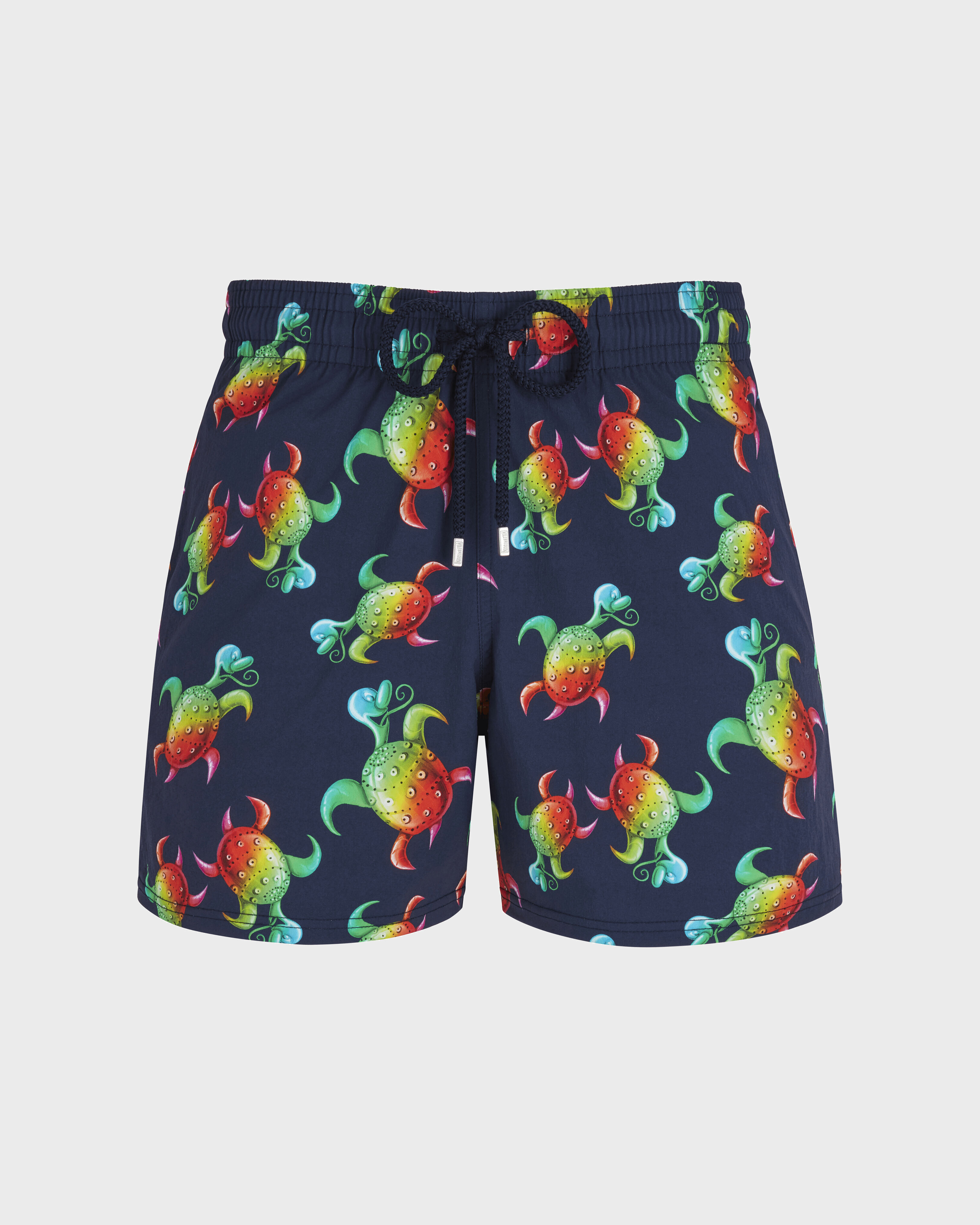 Tortues Rainbow Multicolor Stretch-Badeshorts für Herren – Vilebrequin x Kenny Scharf MARINEBLAU front view