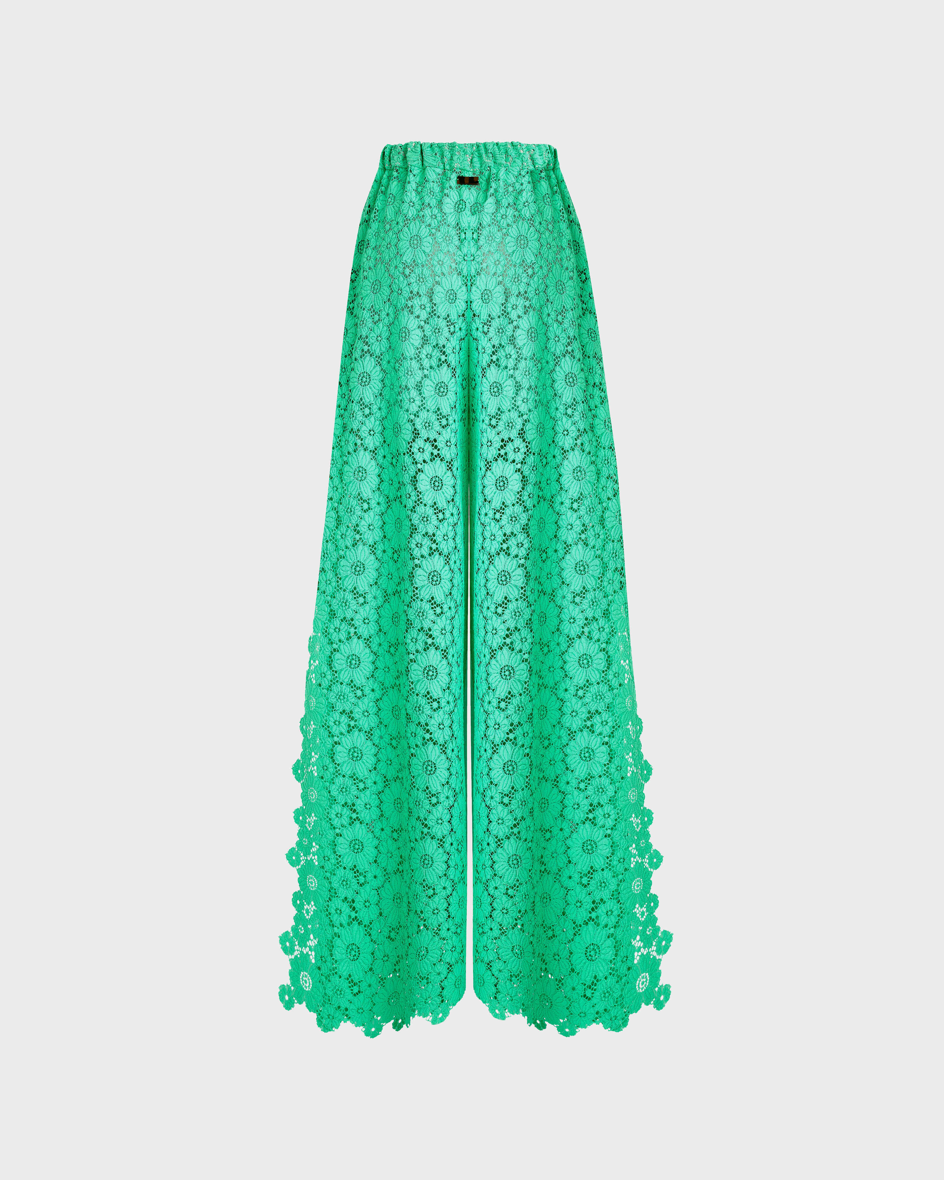 Women Guipure Pants Flowers Lace GREEN PARADISE back view