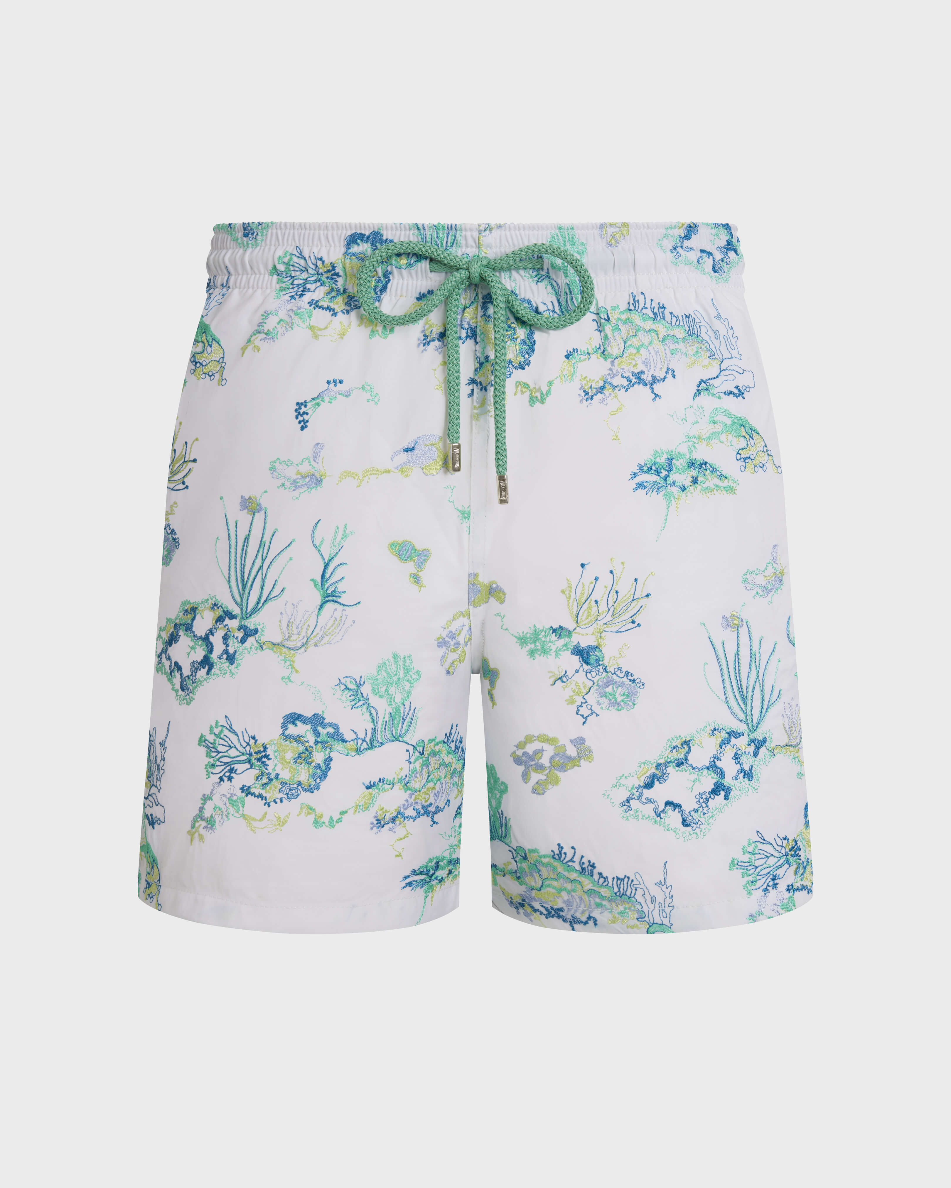 Men Embroidered Swim Shorts Coral Reef - Limited Edition BIANCO front view