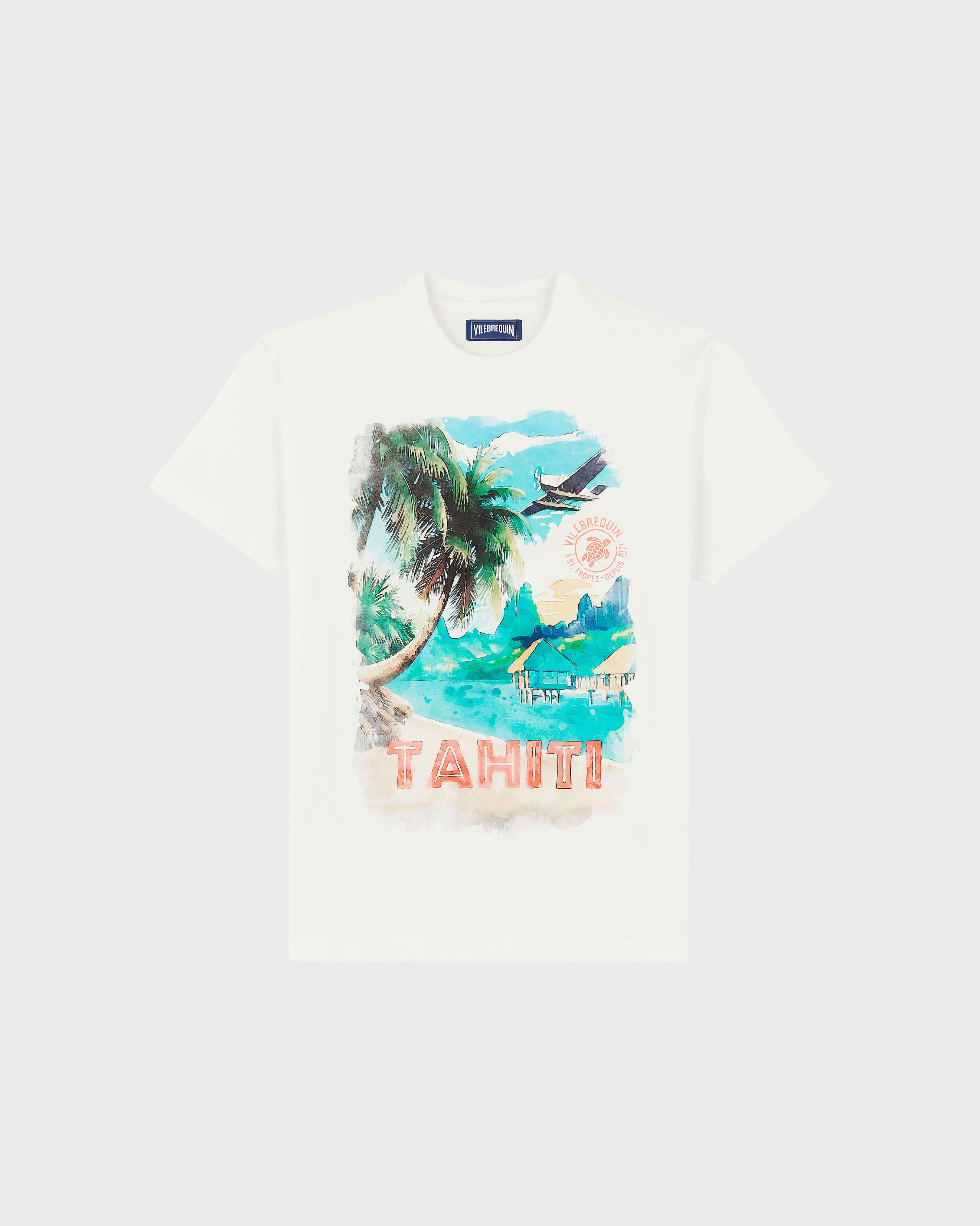 Men Cotton T-shirt Tahiti OFF WHITE front view