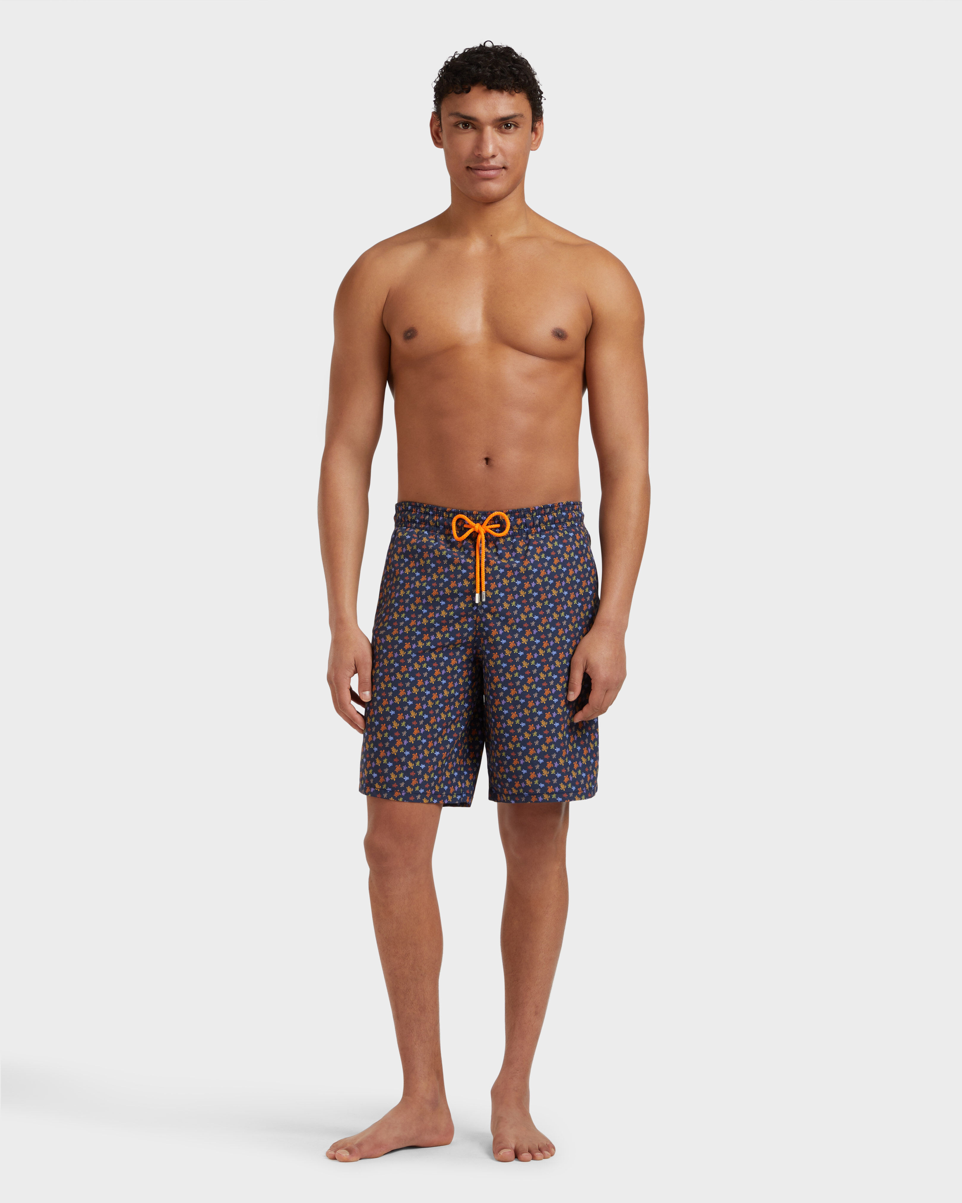 Men Long Swim Shorts Micro Ronde Des Tortues VITAMIN frontworn view