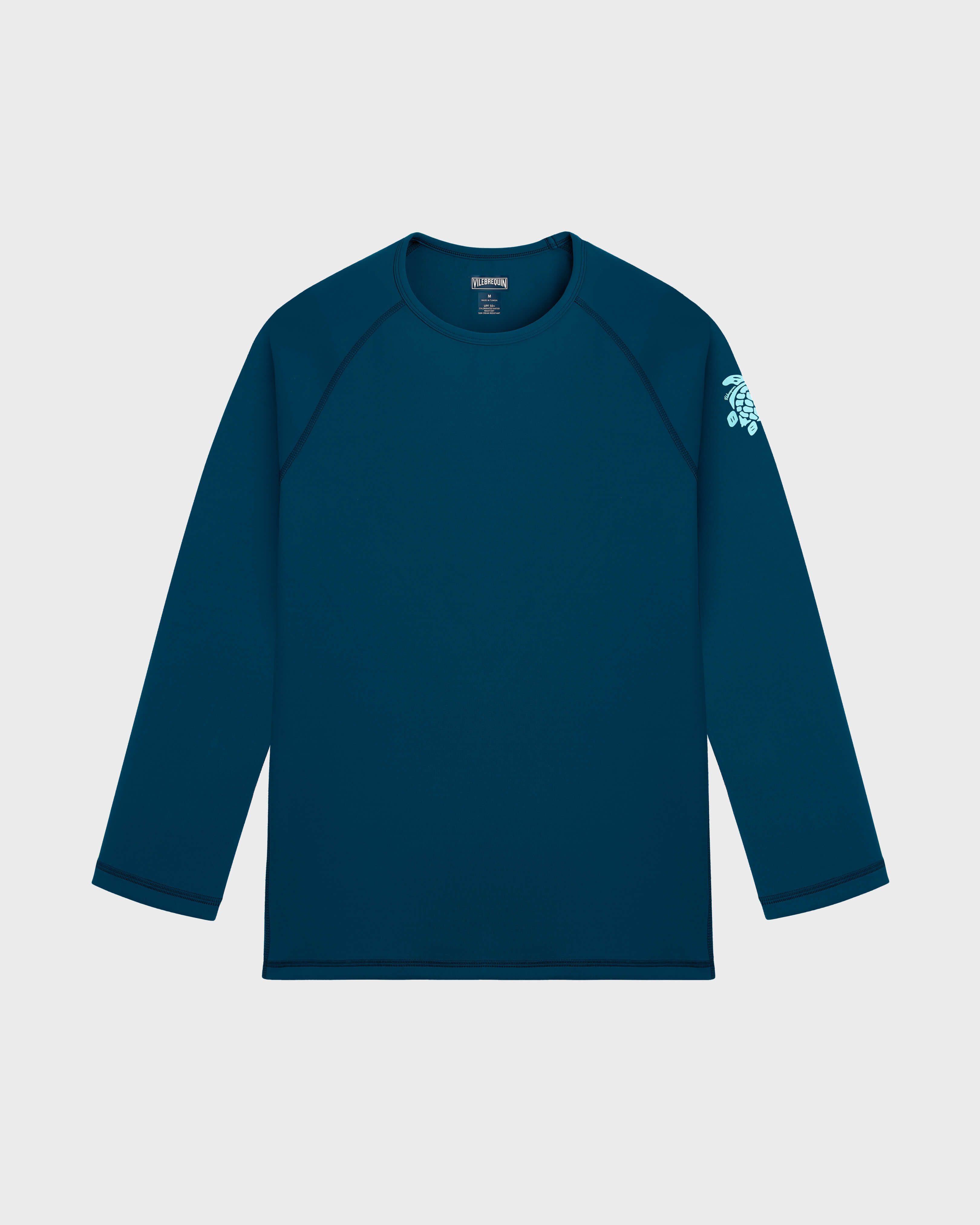 Men Long Sleeves Rashguard Solid PEACOCK front view