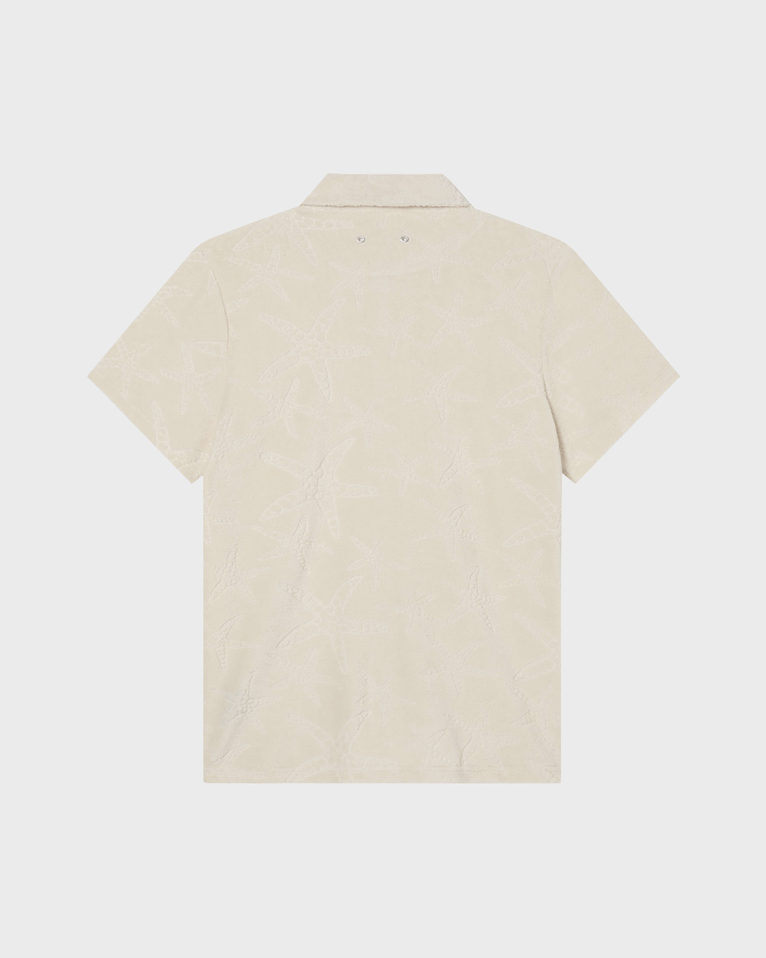 Men Terry Bowling Shirt Starfish Jacquard BRUME back view