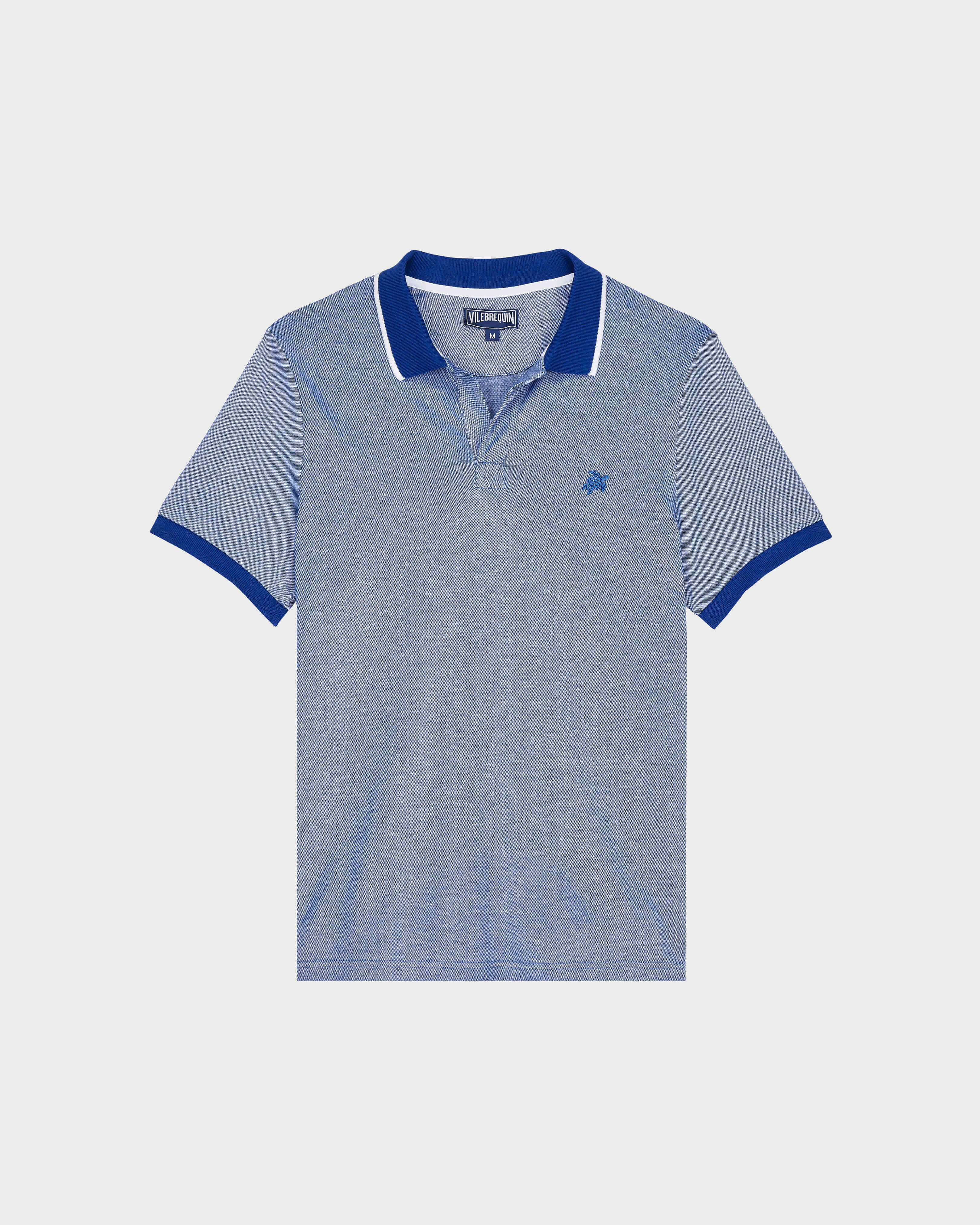 Polo uomo in piqué di cotone cangiante tinta unita BIANCO front view