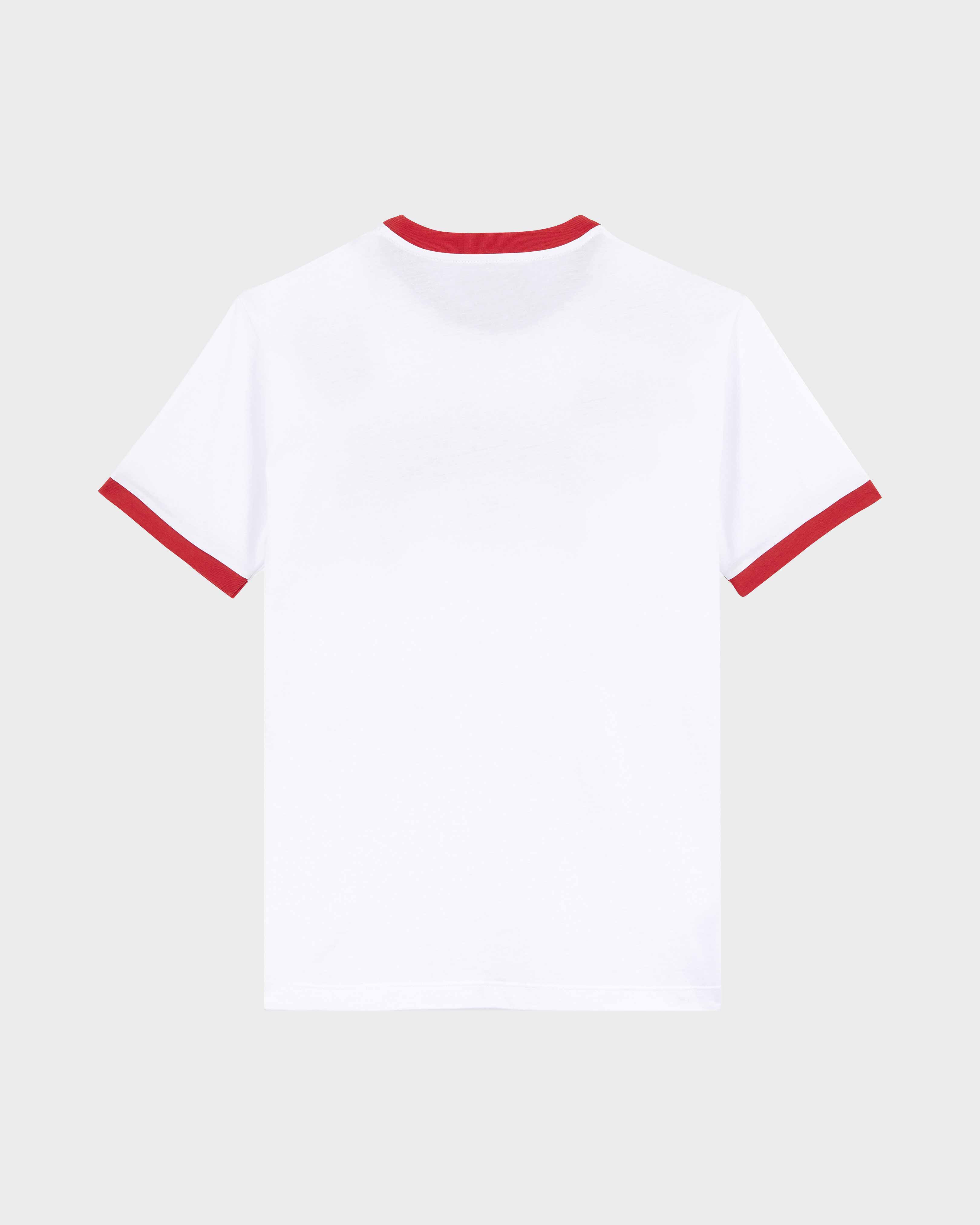 Men Cotton Light Jersey T-shirt Bicolor Logo POPPY RED back view