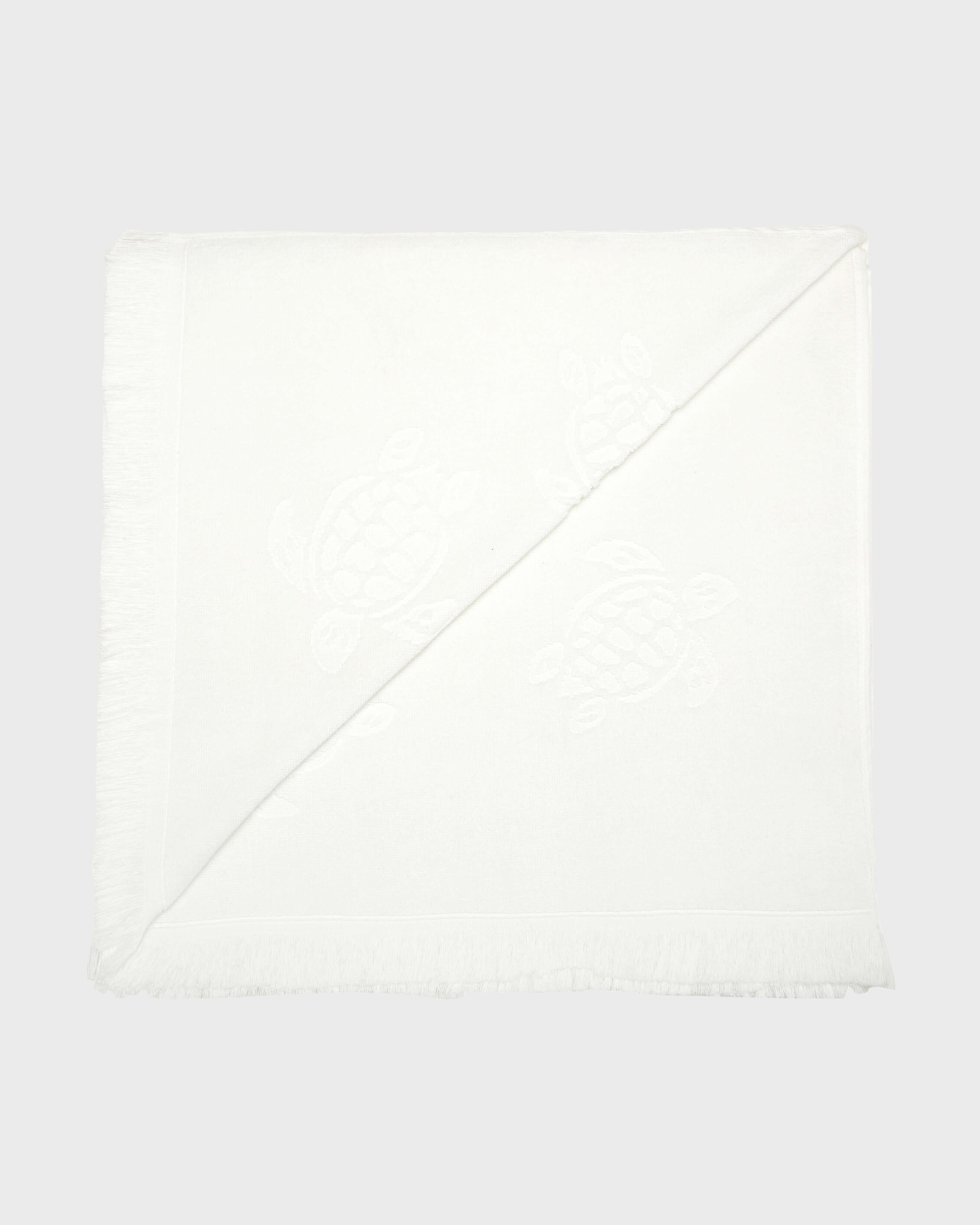Strandtuch aus bio-baumwolle schildkröten-jacquard WEISS back view