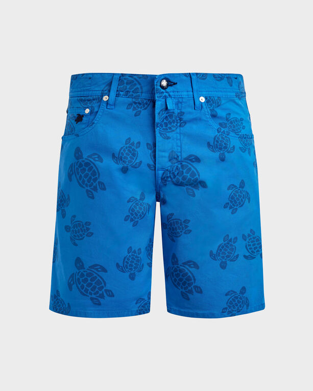 Vilebrequin - Men Bermuda Shorts Resin Print Ronde Des Tortues - Bermuda - Garonne - Blue - Size 34