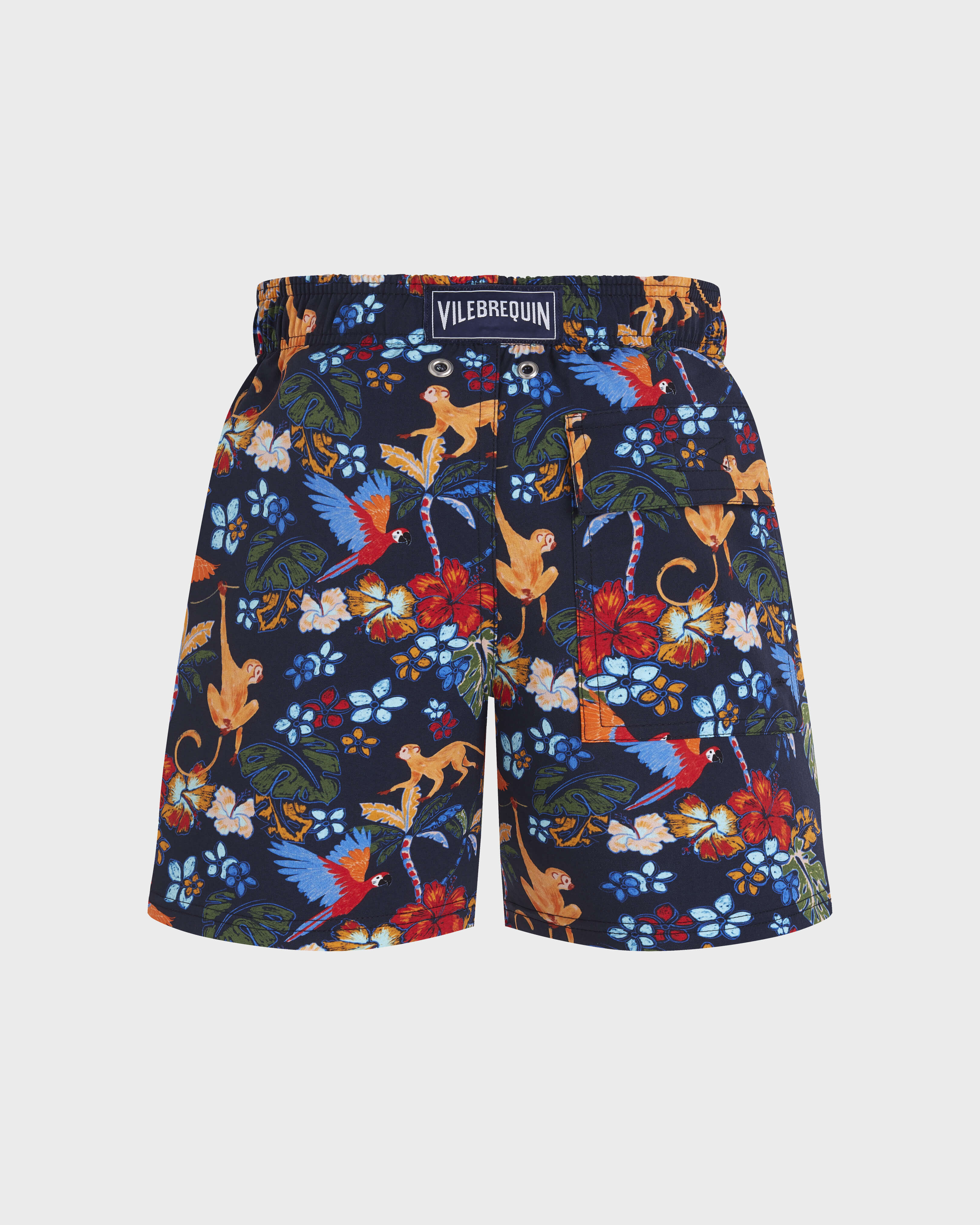 Bañador elástico con estampado Salvador para niño AZUL MARINO back view