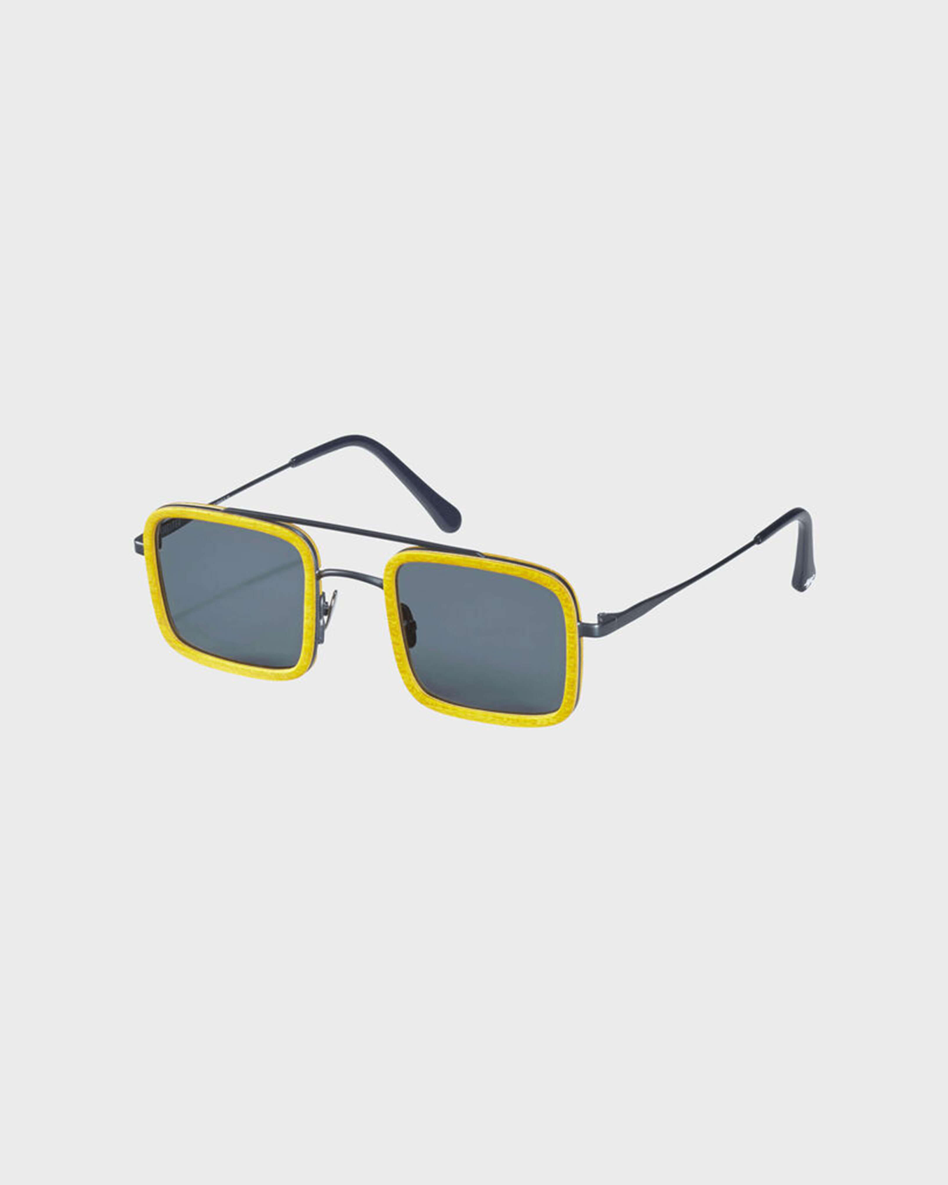 White Tulipwood Men Sunglasses - VBQ x Shelter SUNFLOWER back view