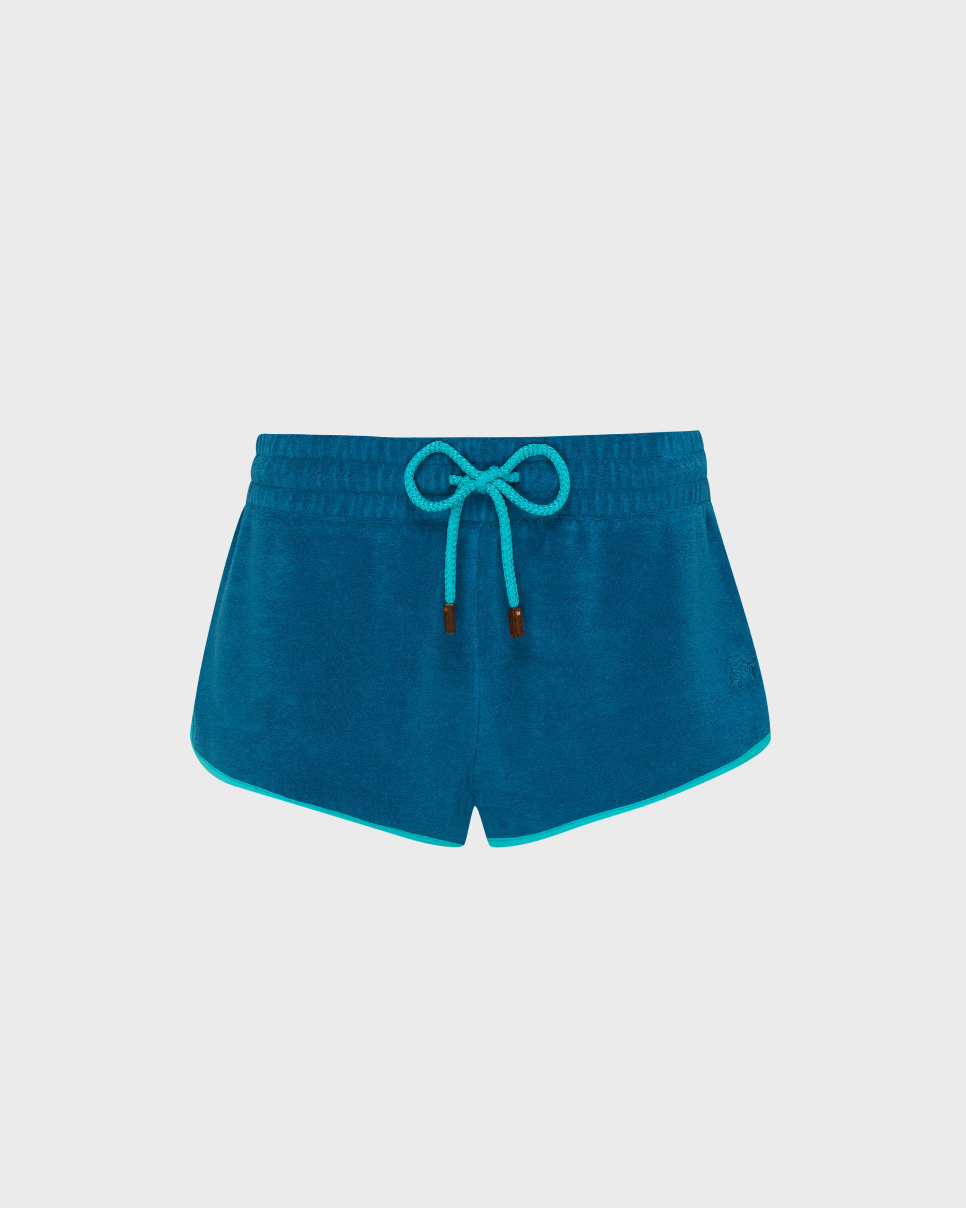 Women Terry Shorts VBQ Line PEACOCK front view