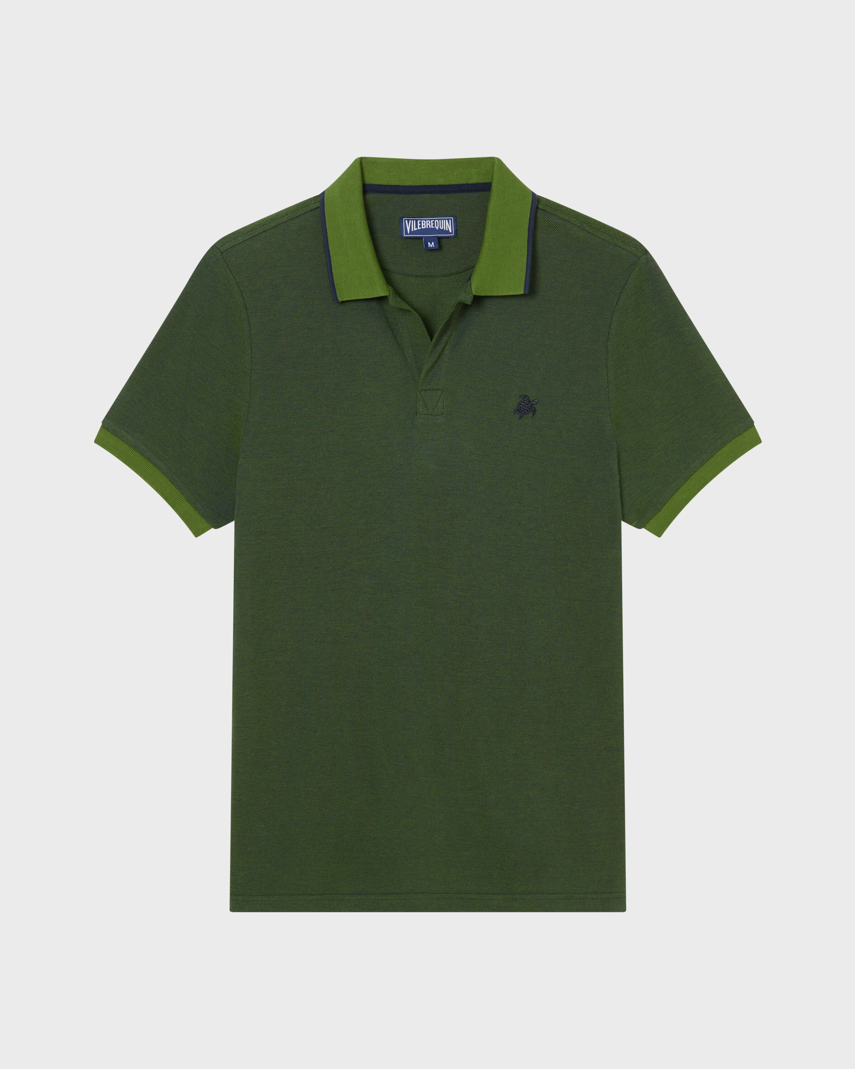 Polo de algodón de color liso cambiante para hombre AZUL MARINO front view