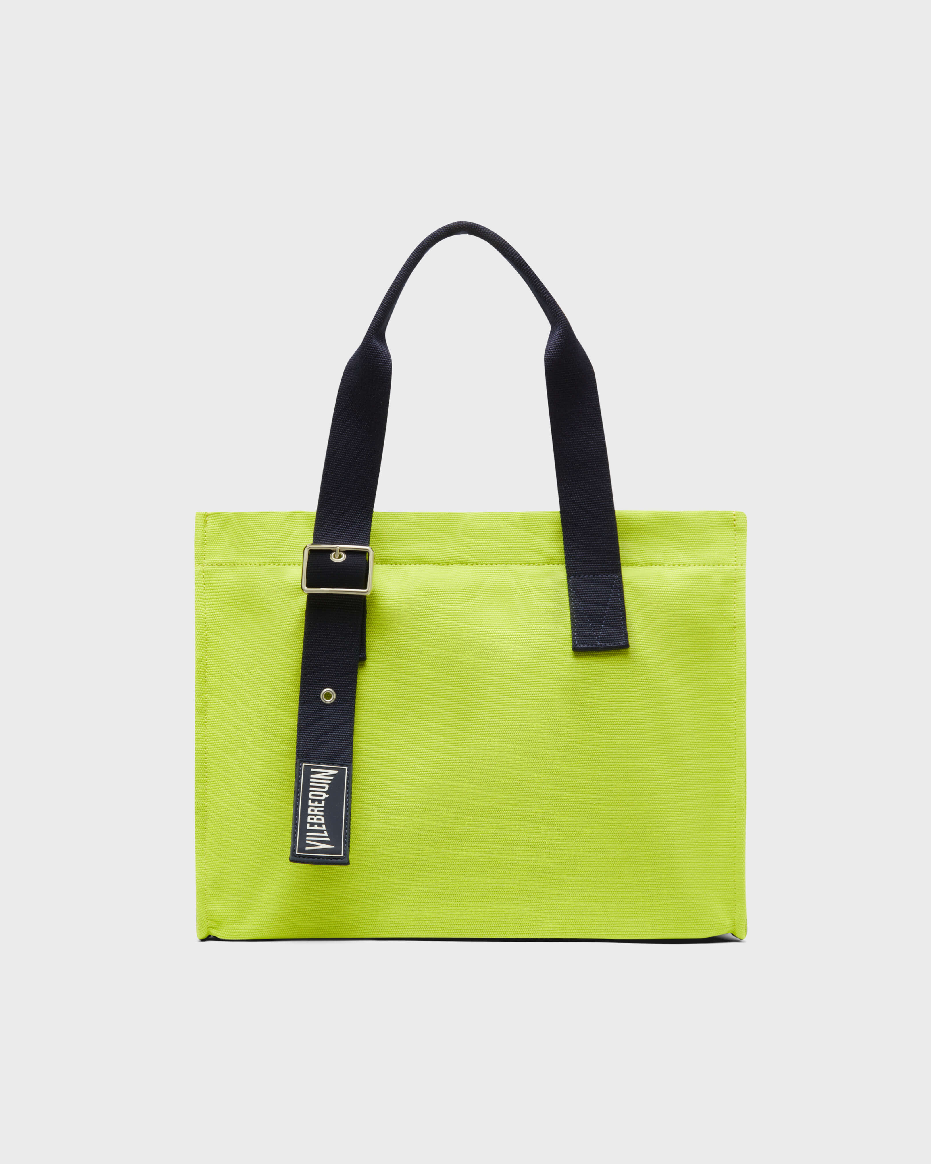 Unisex Small Beach Bag Solid CHARTREUSE front view