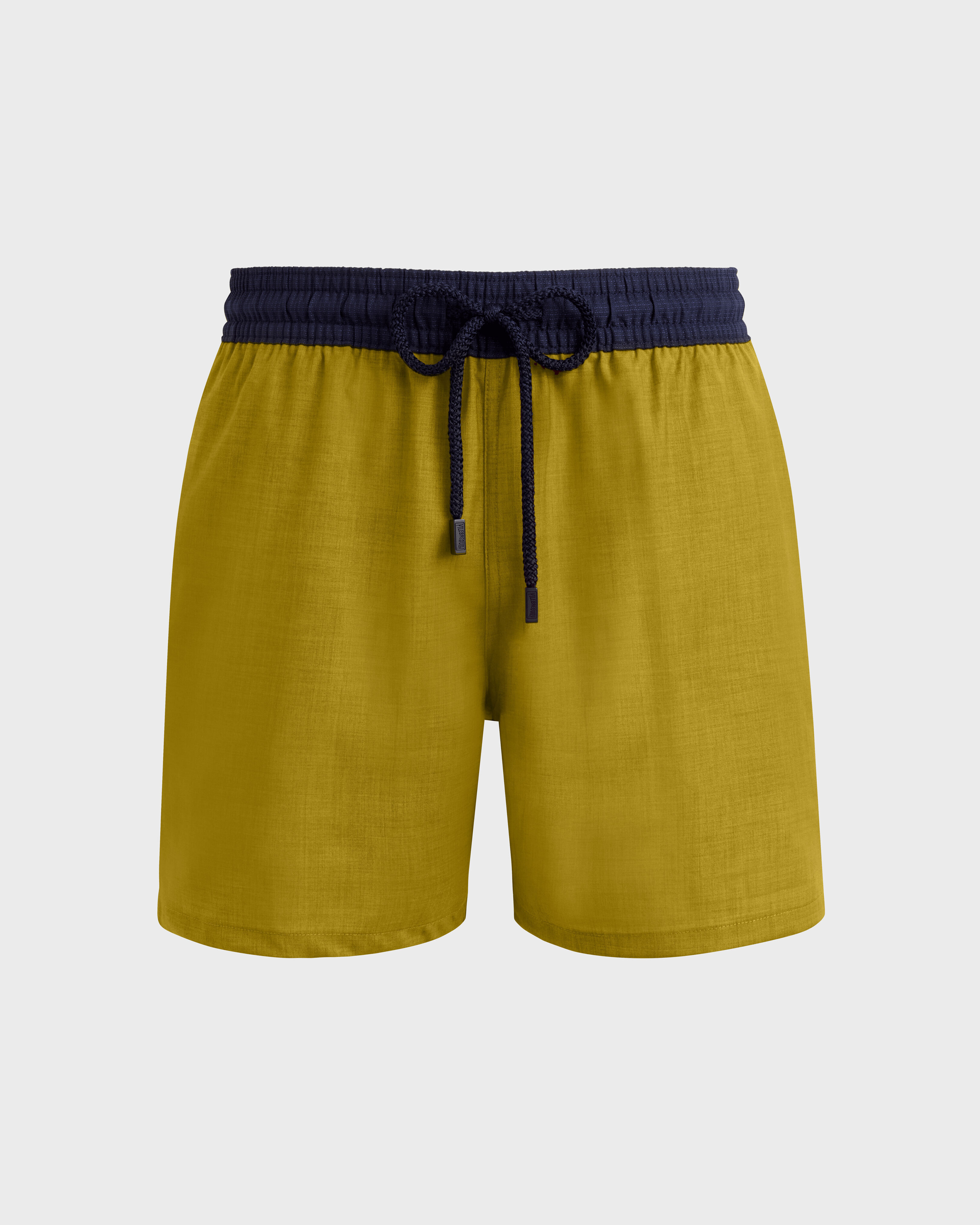 Men Merino Wool Super 120's Swim Shorts Bicolor SUNFLOWER front view