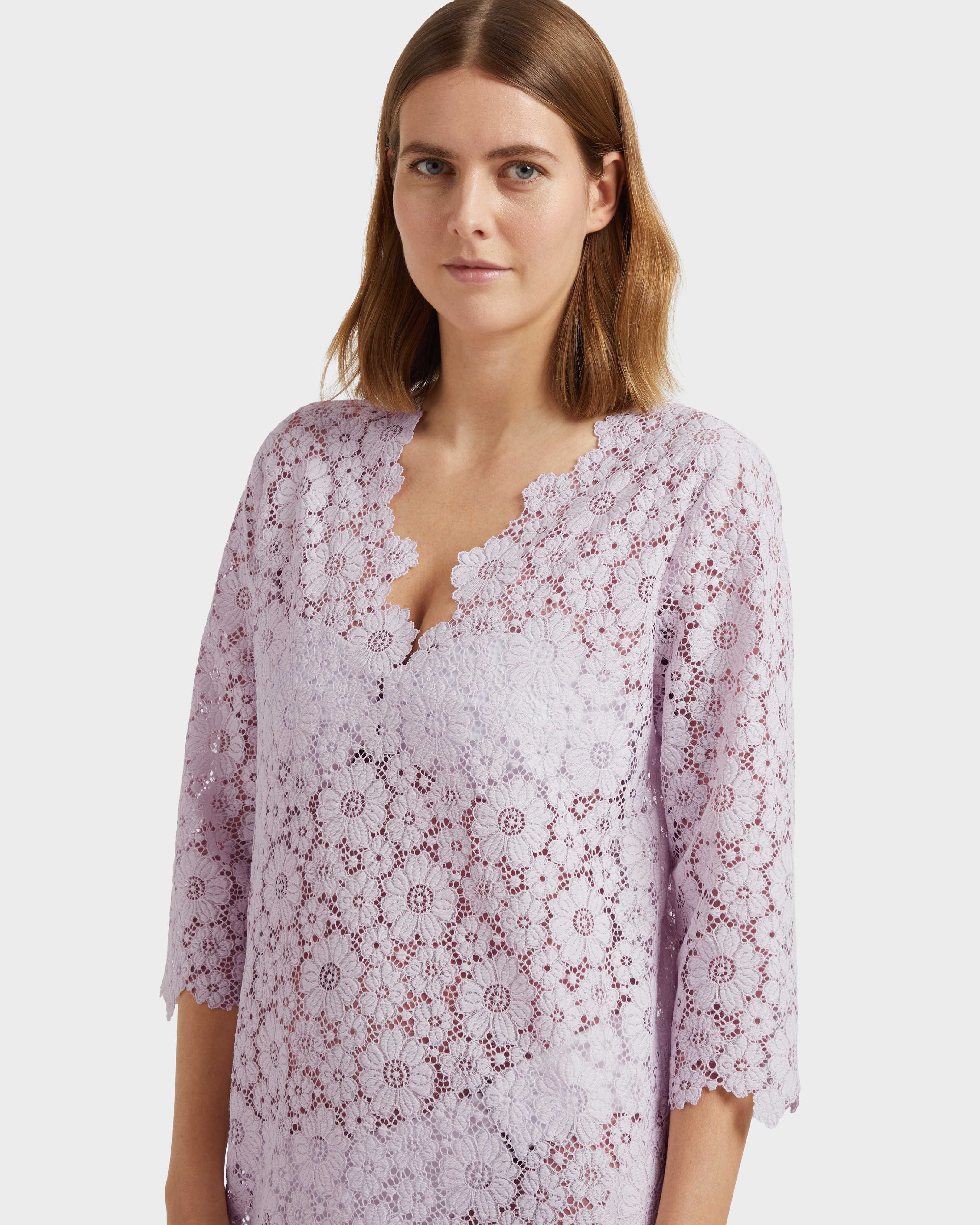 Women Guipure Kaftan Flowers Lace PETALE / PINK supp2 view
