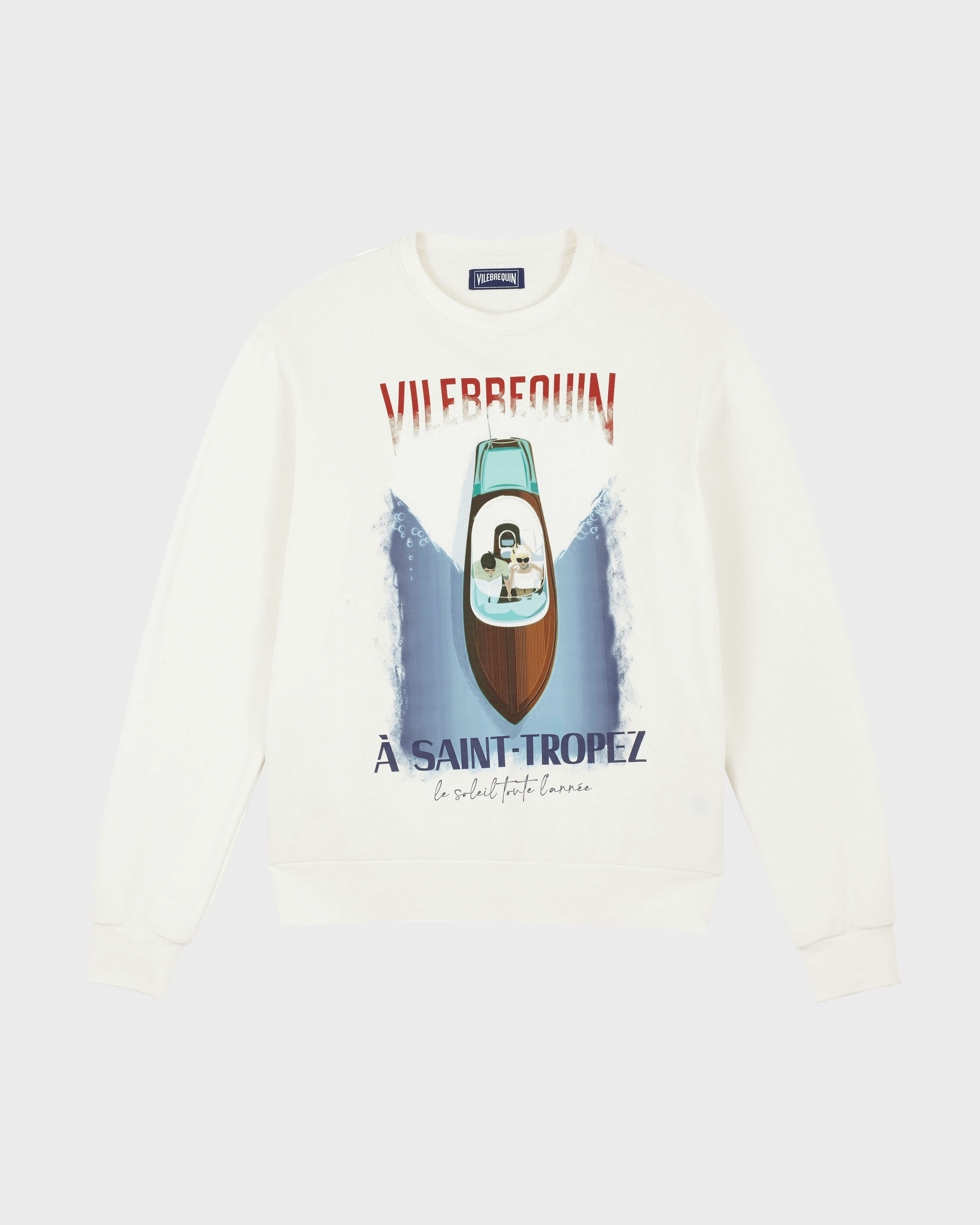 Inboard Boat Sweatshirt aus Baumwolle und Fleece mit Rundhalsausschnitt für Herren OFF WHITE front view