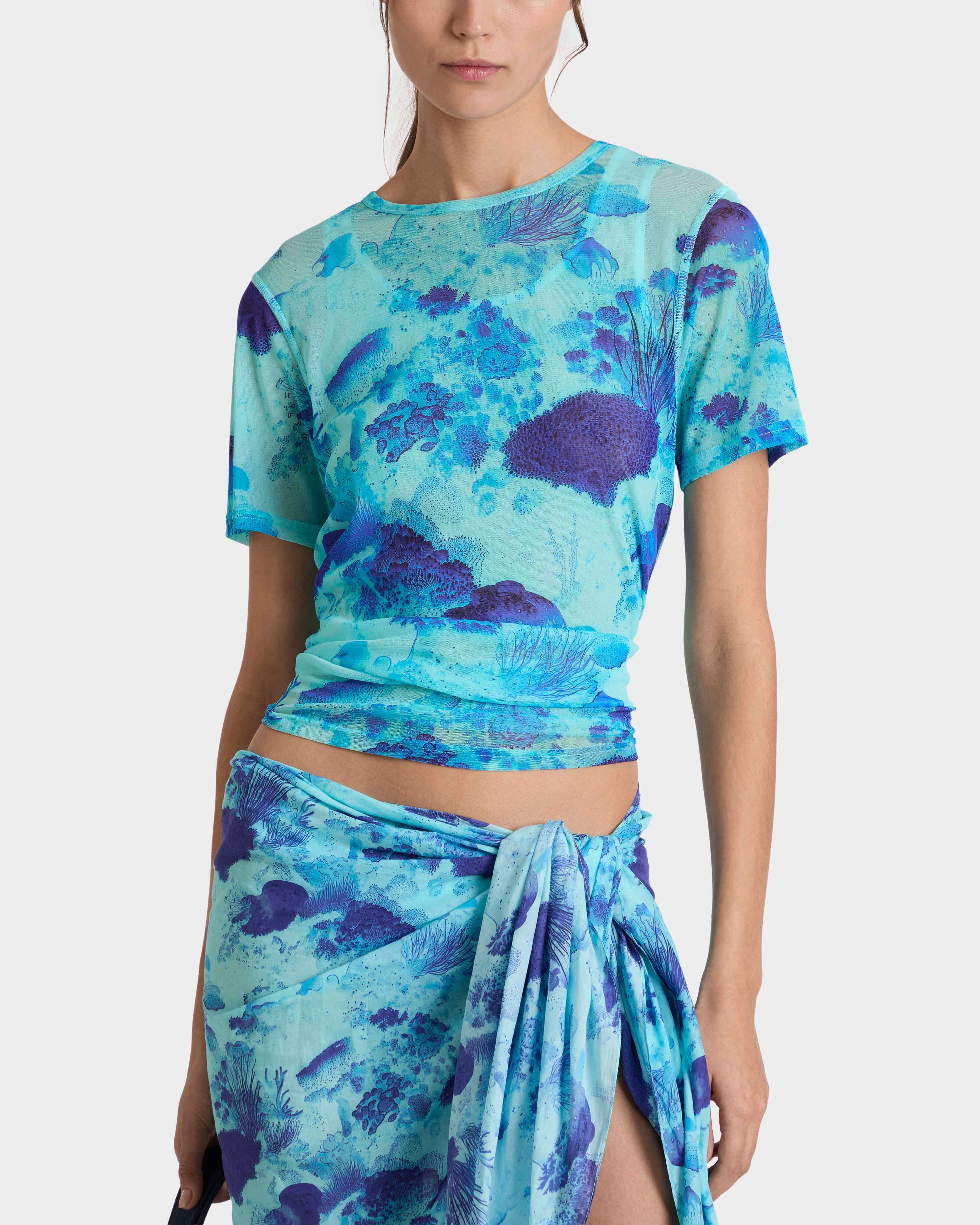 T-shirt donna in tulle Coral Reef OXYGENE frontworn view