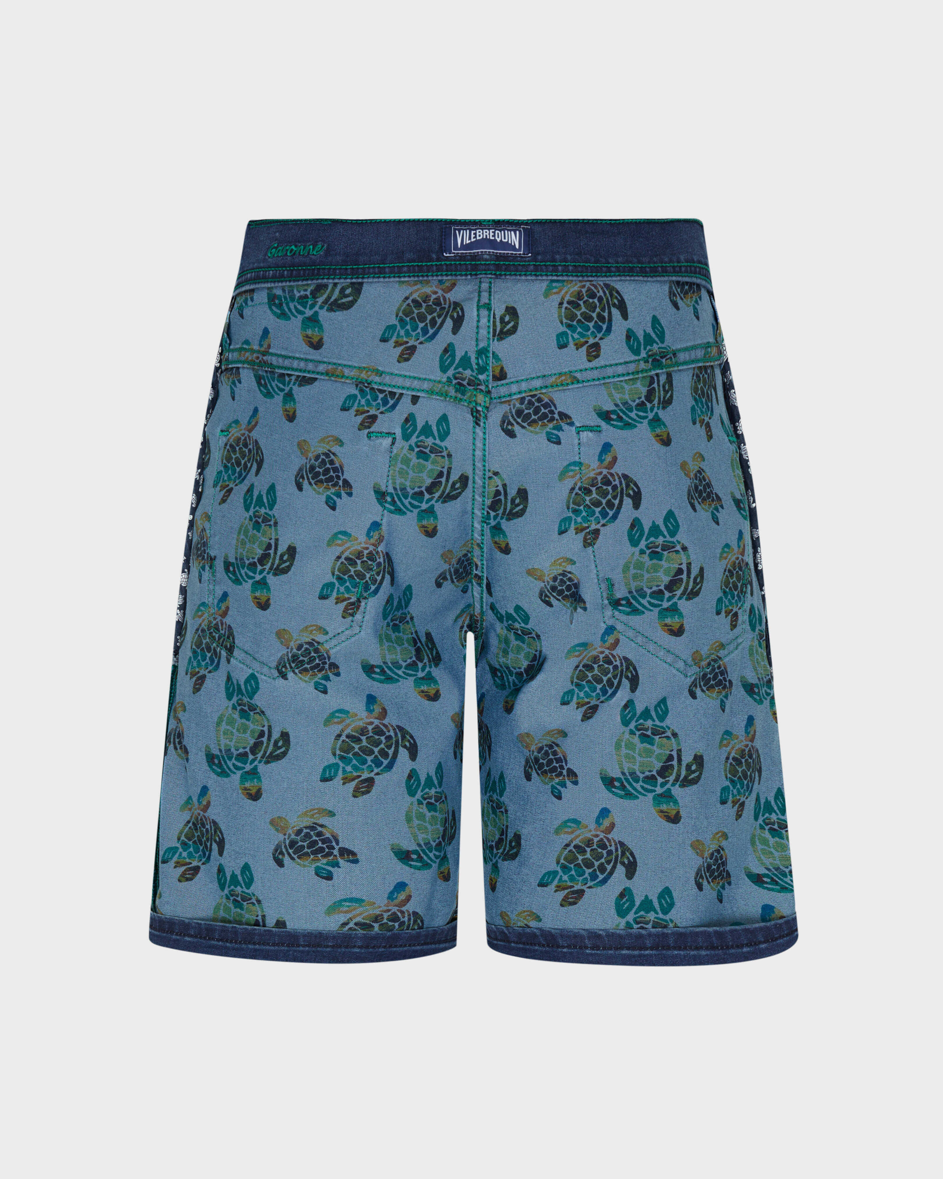 Men Denim Bermuda Shorts Tahiti Turtles MED DENIM W2 supp4 view