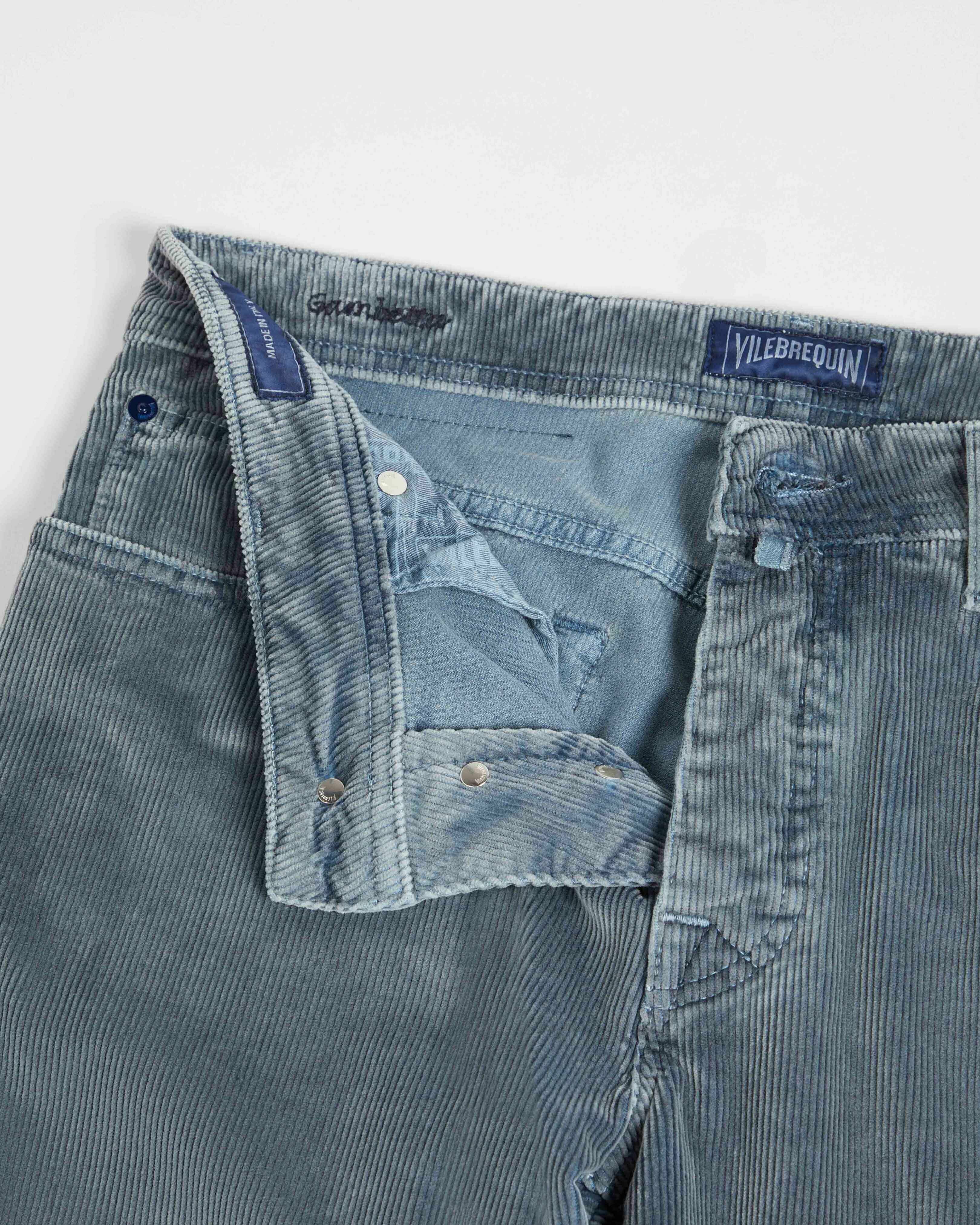 Men Vintage Faded 5-Pocket Corduroy Pants BEIGE / GREY supp2 view