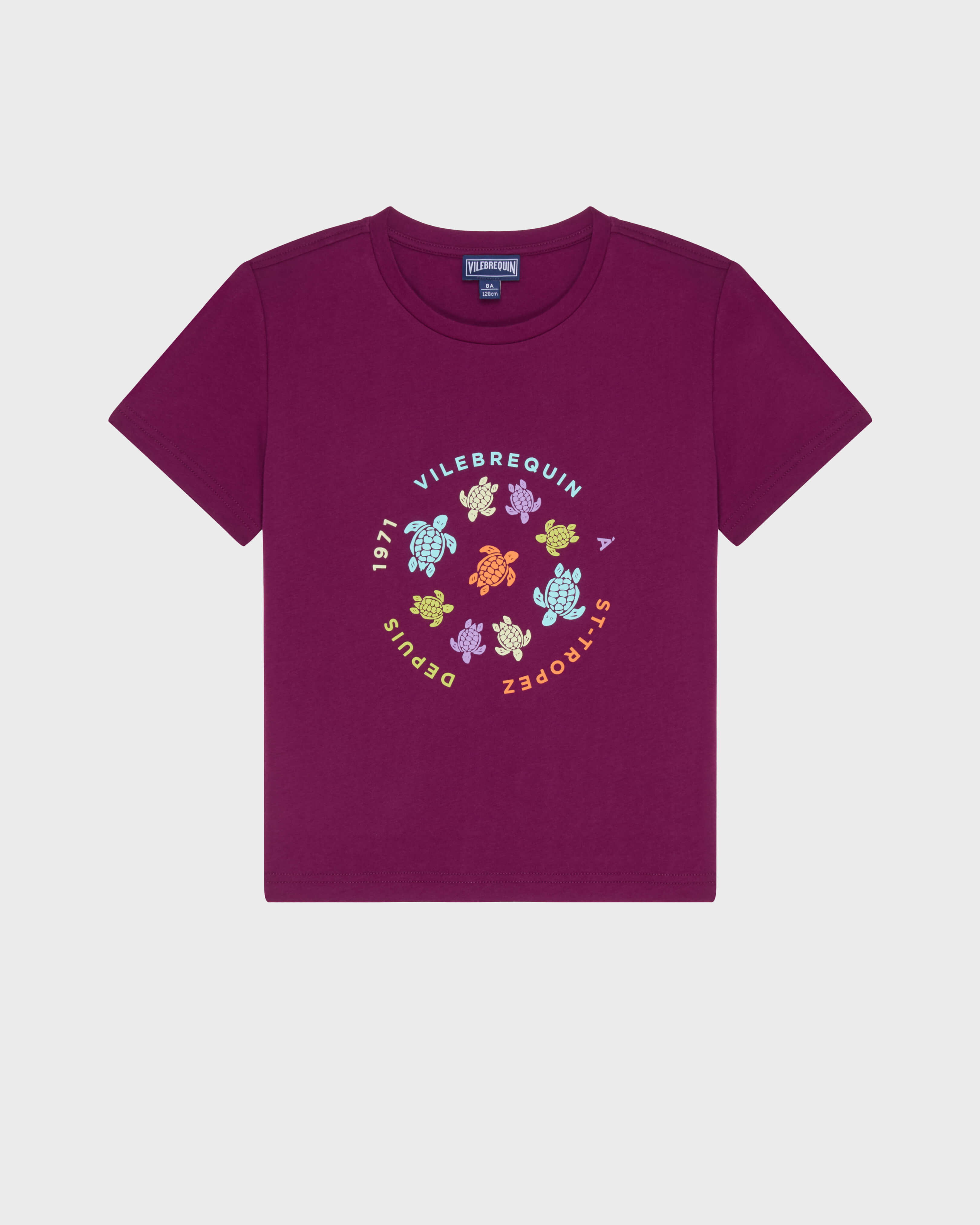 Camiseta en algodón orgánico con estampado Tortues Multicolores para niño KERALA front view