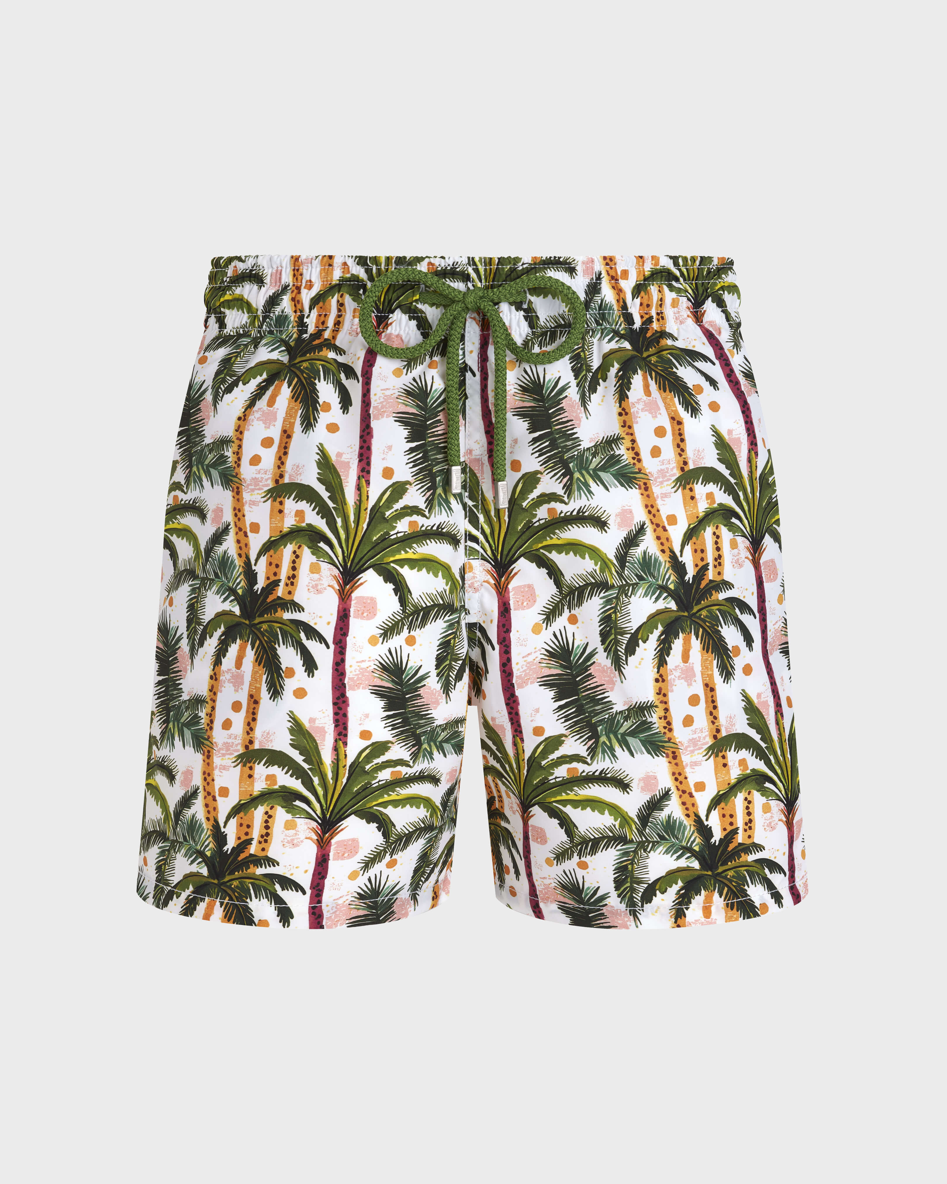 Men Swim Shorts Brazil Jungle WHITE front view
