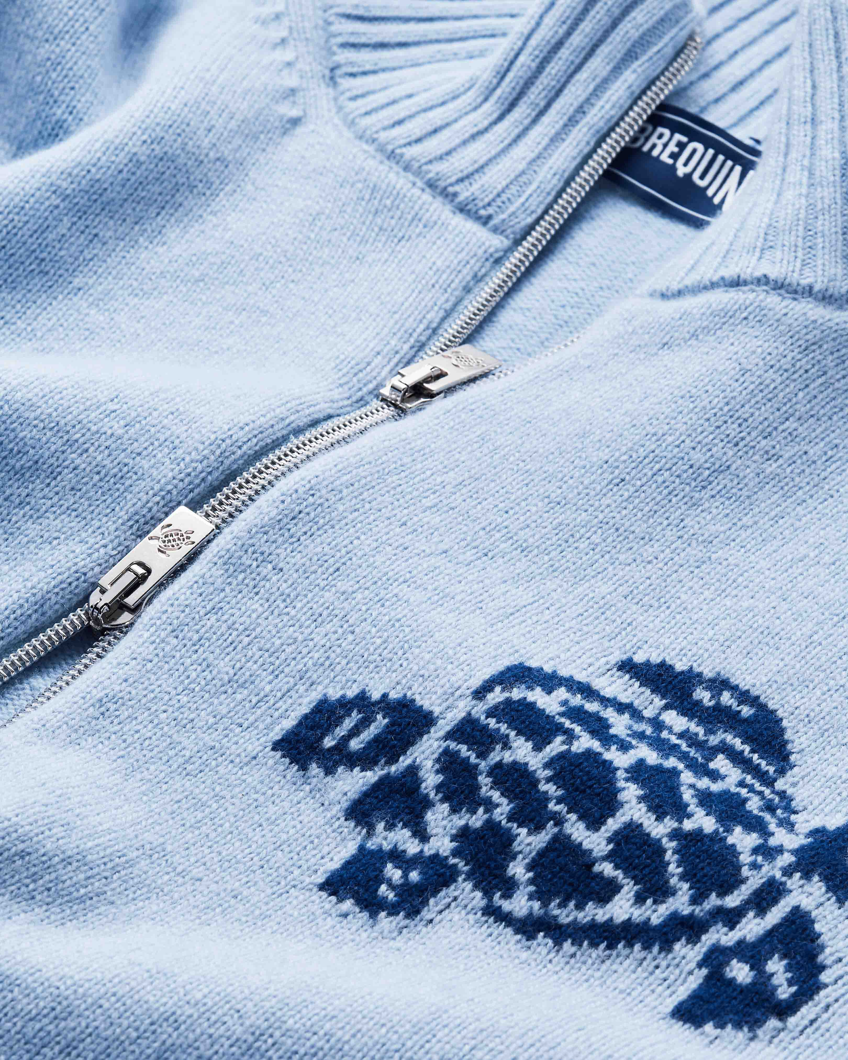 Men Wool and Cashmere Full Zip Sweater Turtle GLACIER supp1 view