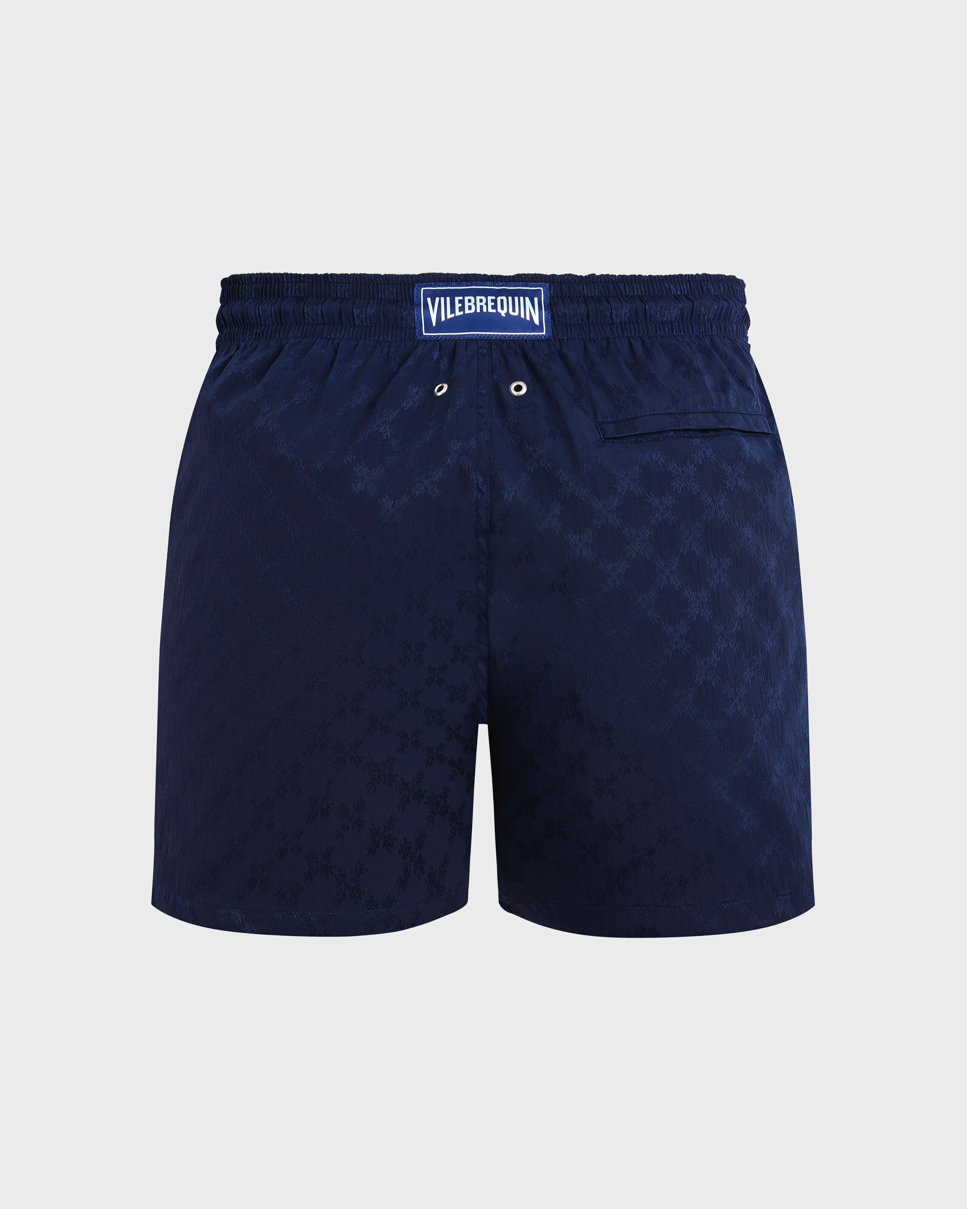 Men Swim Trunks Turtles Monogram NAVY back view