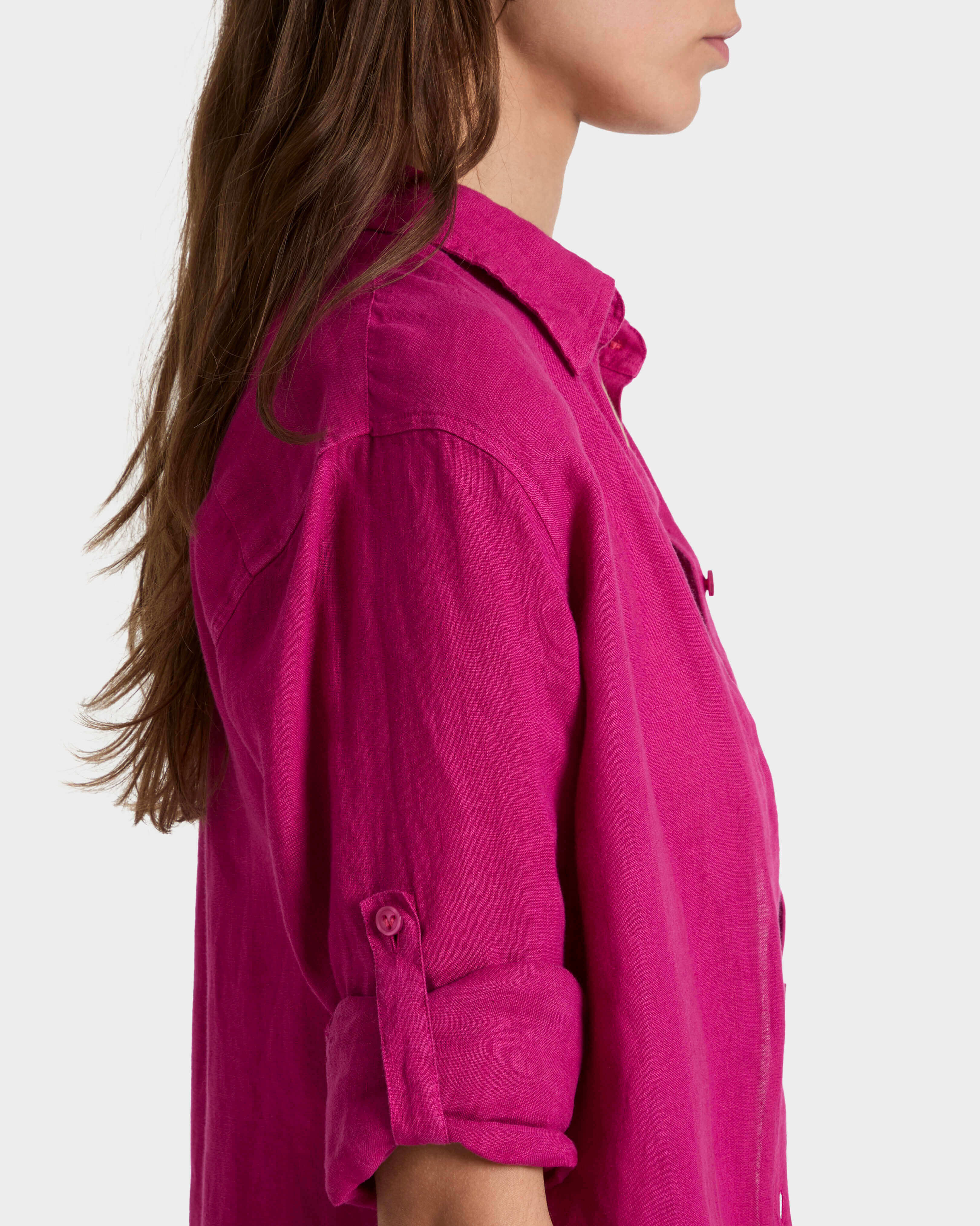 Chemisier donna in lino tinta unita PORPORA supp1 view