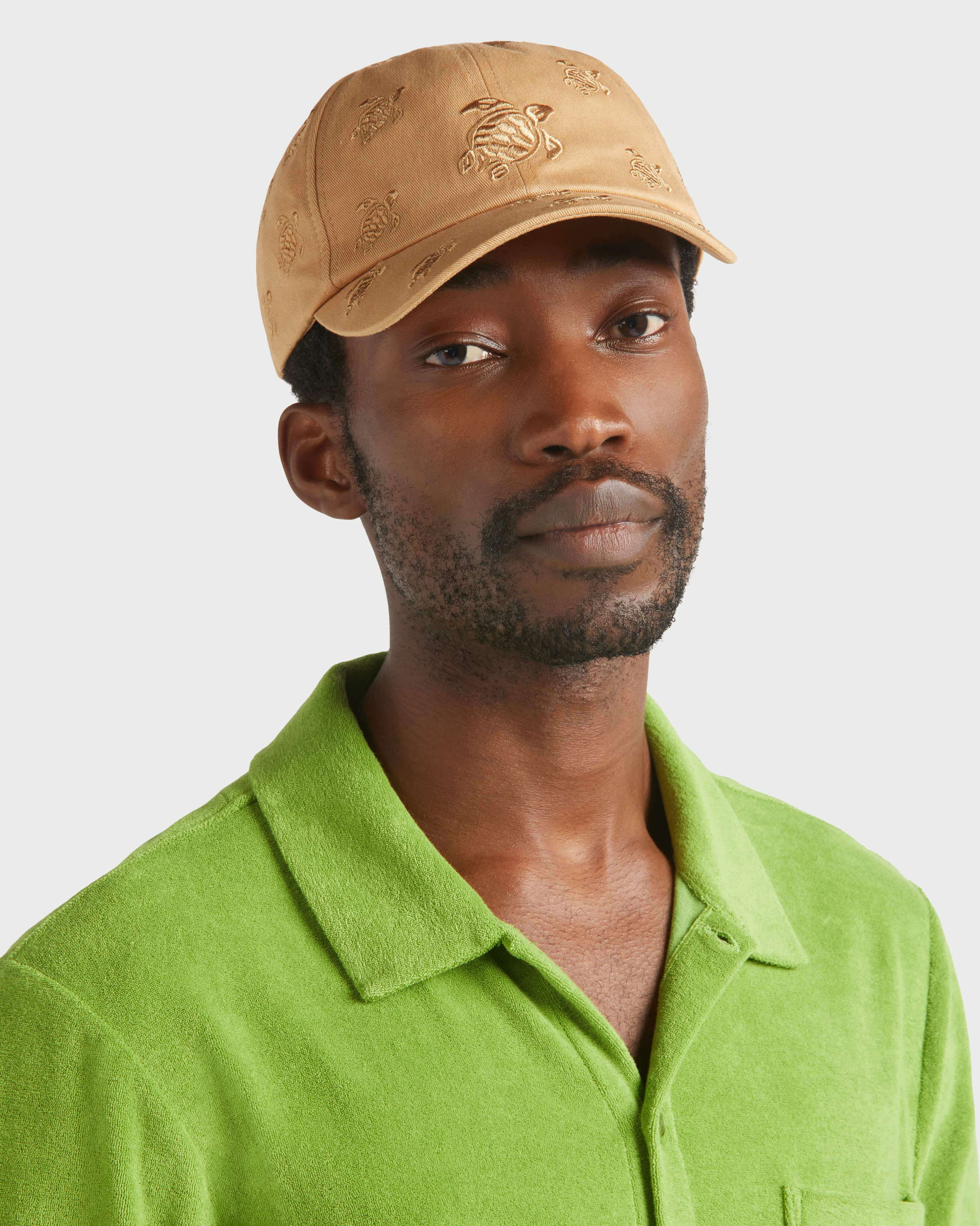 Embroidered Cap Turtles All Over MOCHA frontworn view