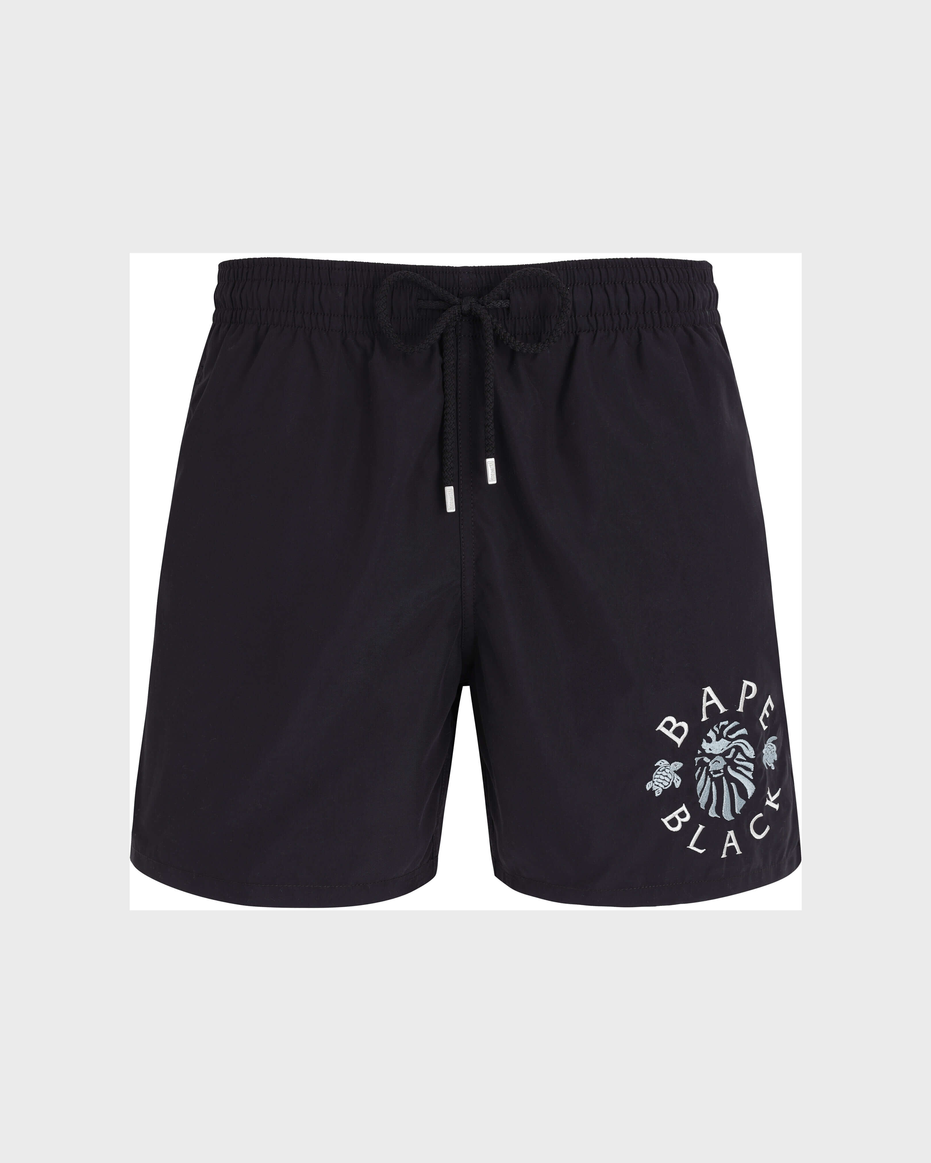 Maillot de bain homme brodé Logo - Vilebrequin x BAPE® BLACK NOIR front view